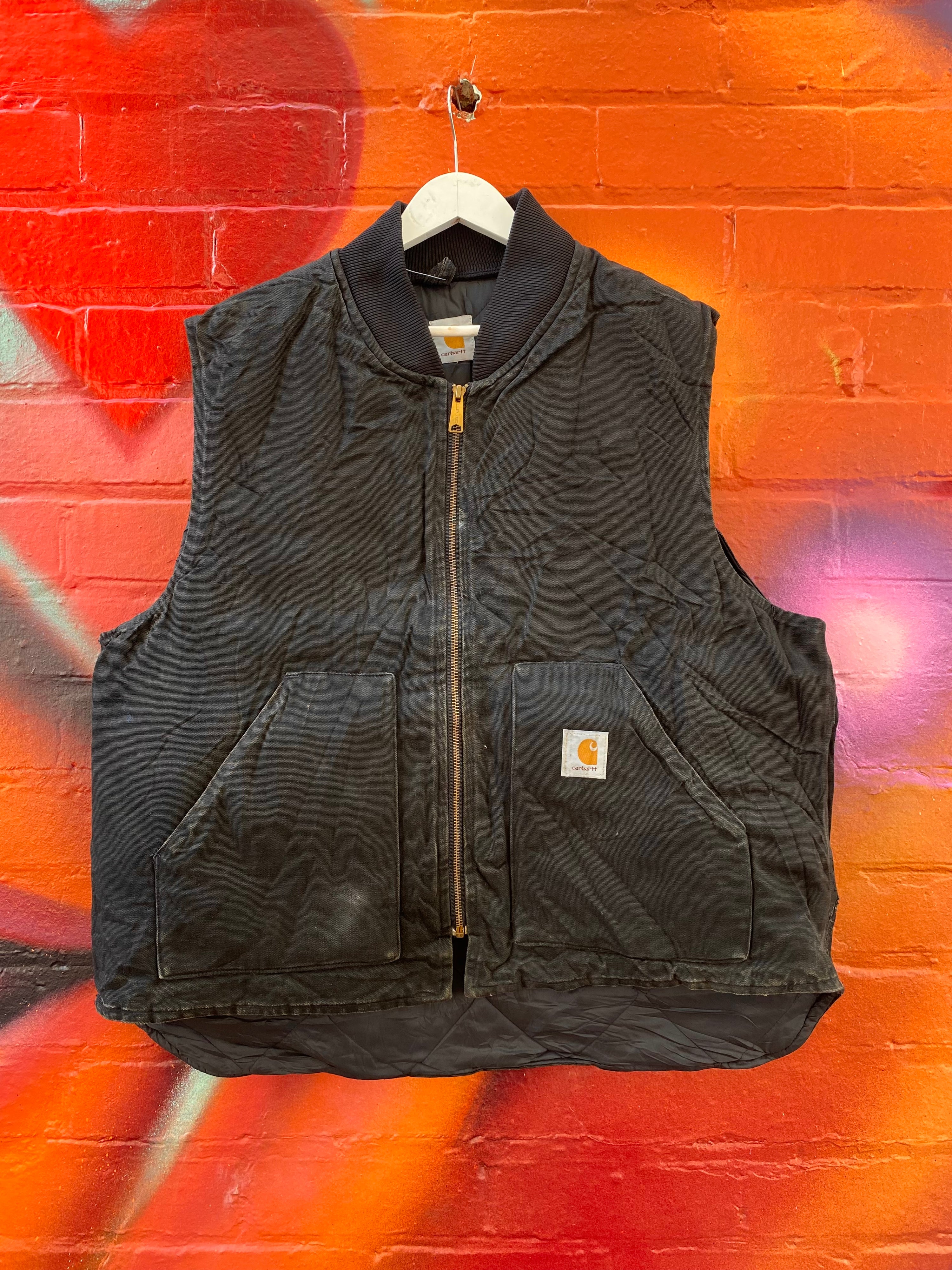 [XL] Carhartt Black Vest Quilted Interior