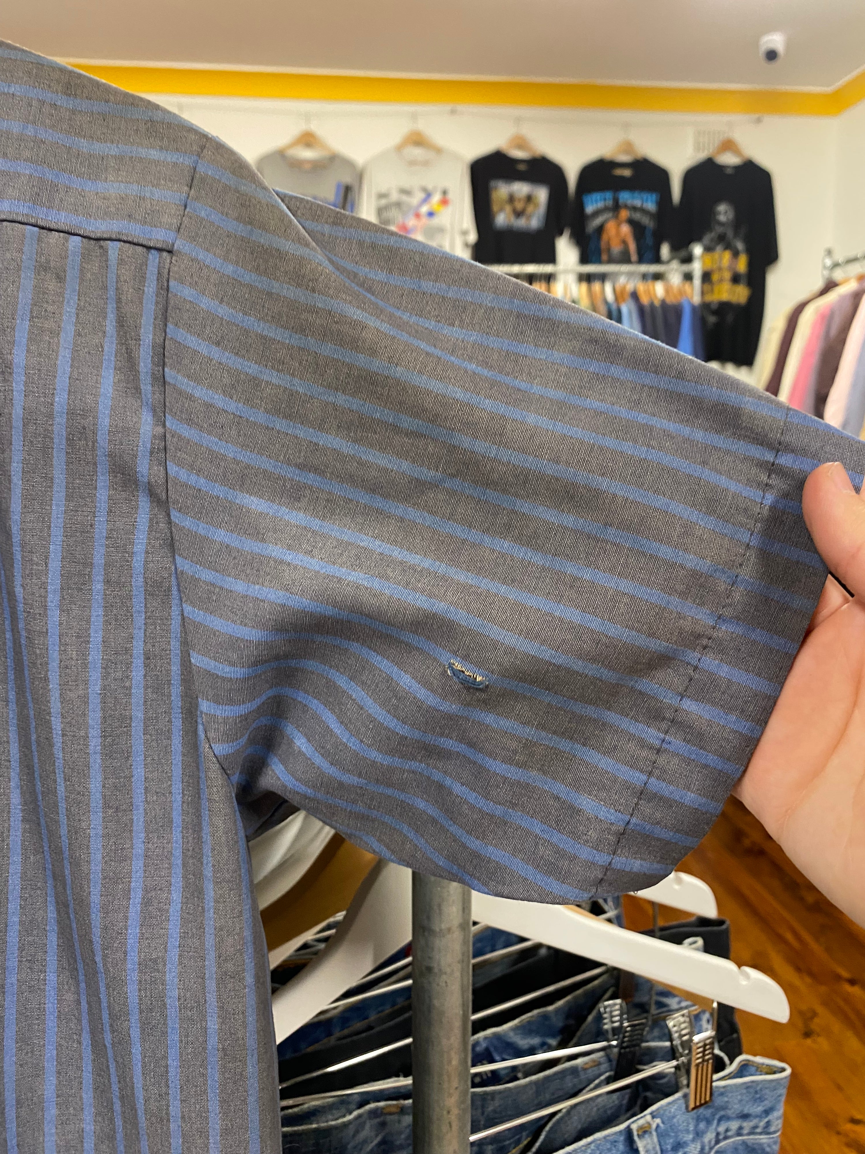 [S] Dickies Blue Striped SS Button-up Tee