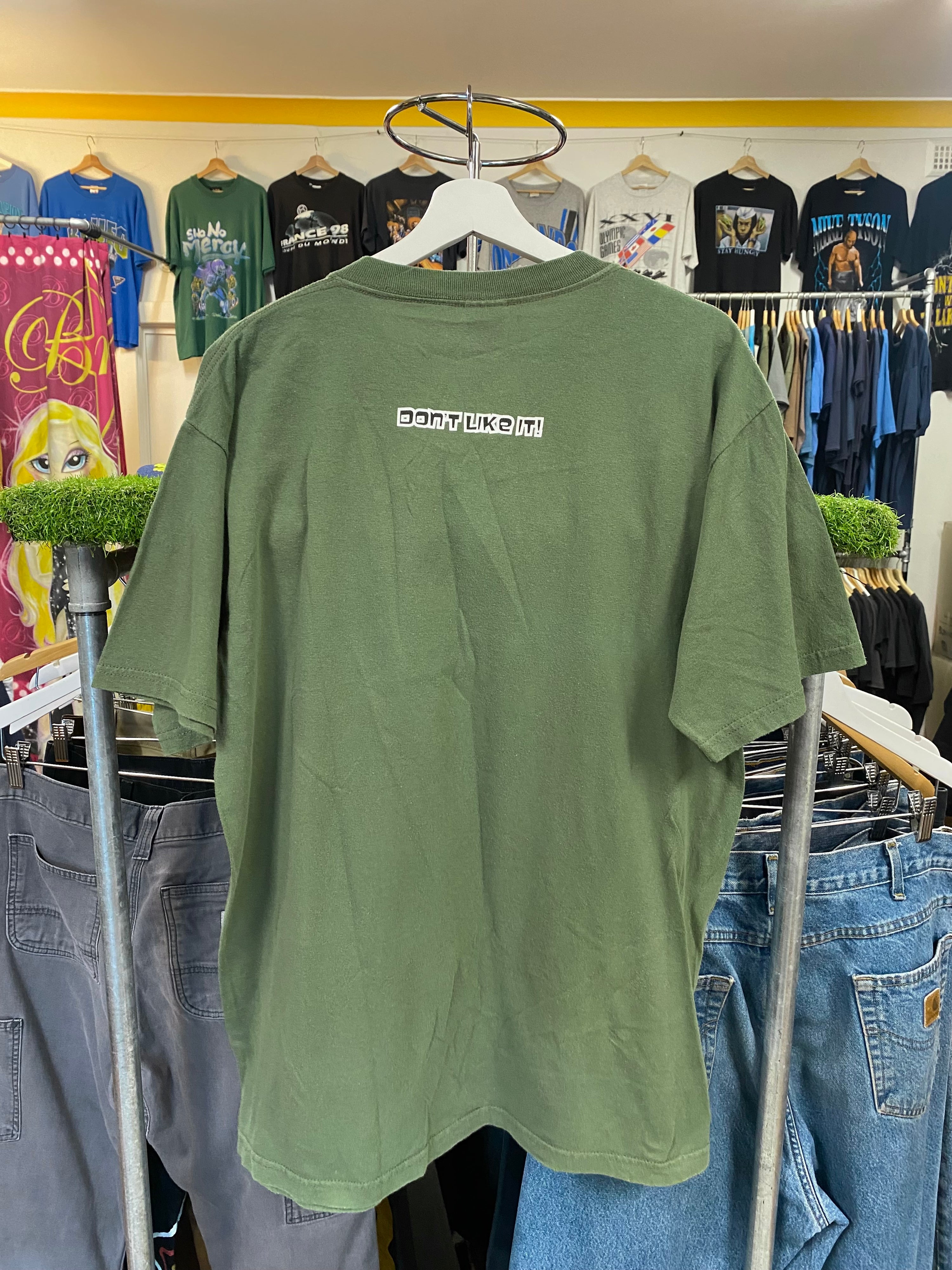 [L] 2000s Little Britain 'Want That One' Double Sided Green Tshirt