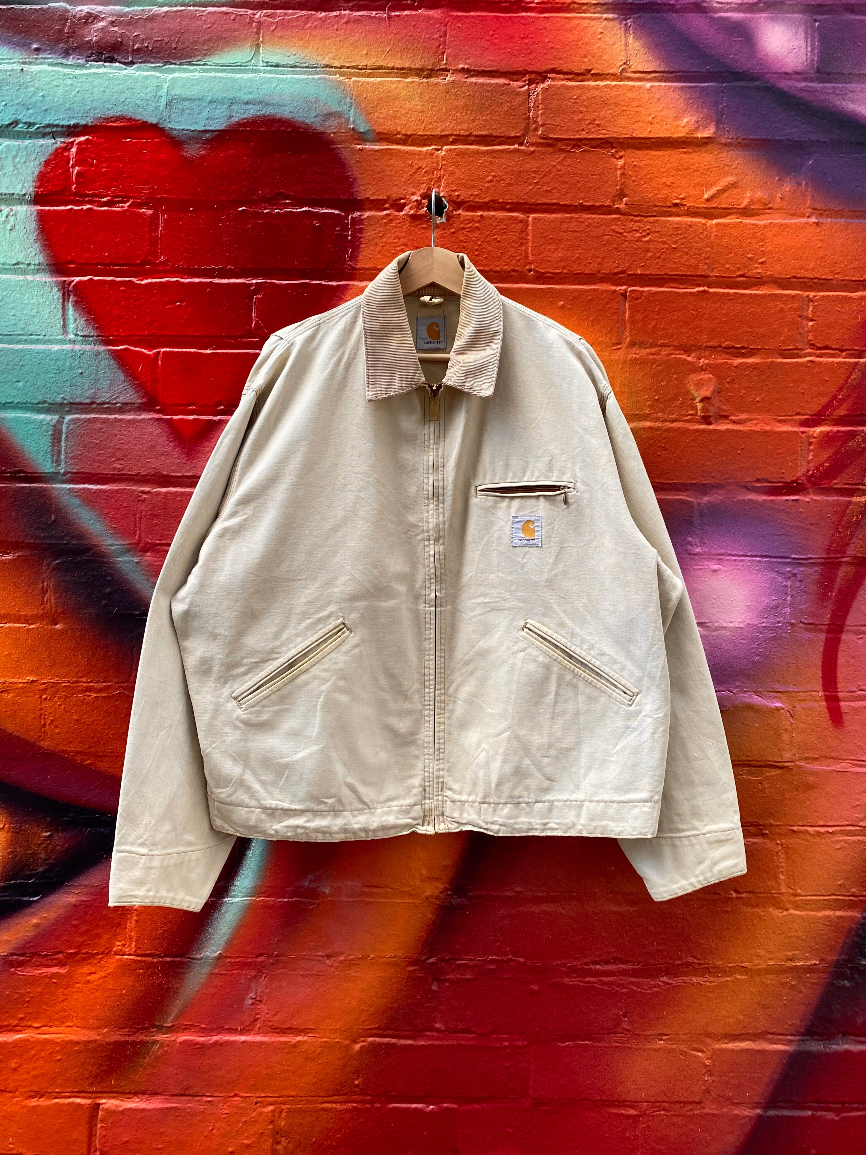 [L] Carhartt Cream Boxy Cut Detroit Jacket