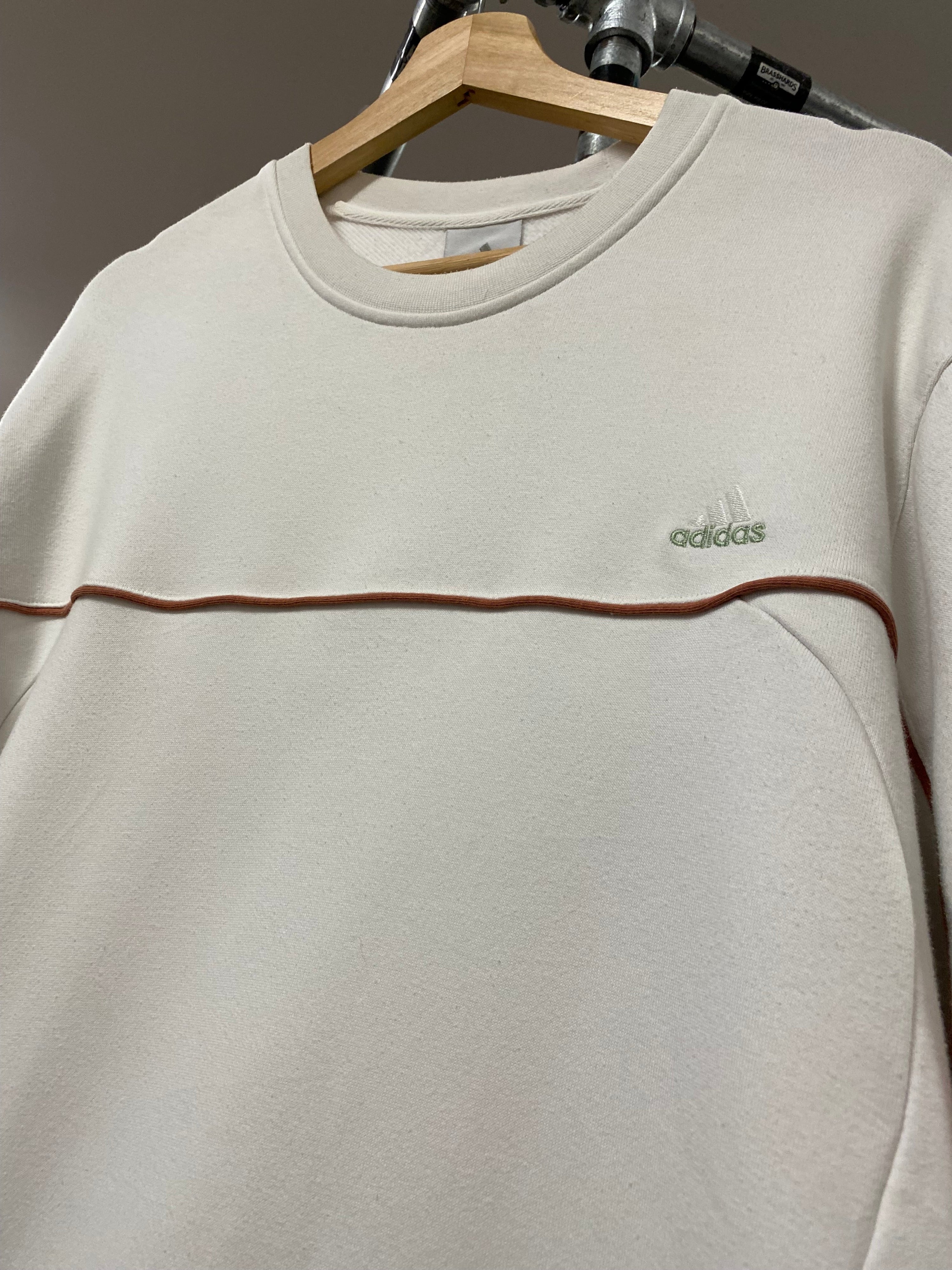L - 2005 Adidas Embroidered Small Logo White Jumper