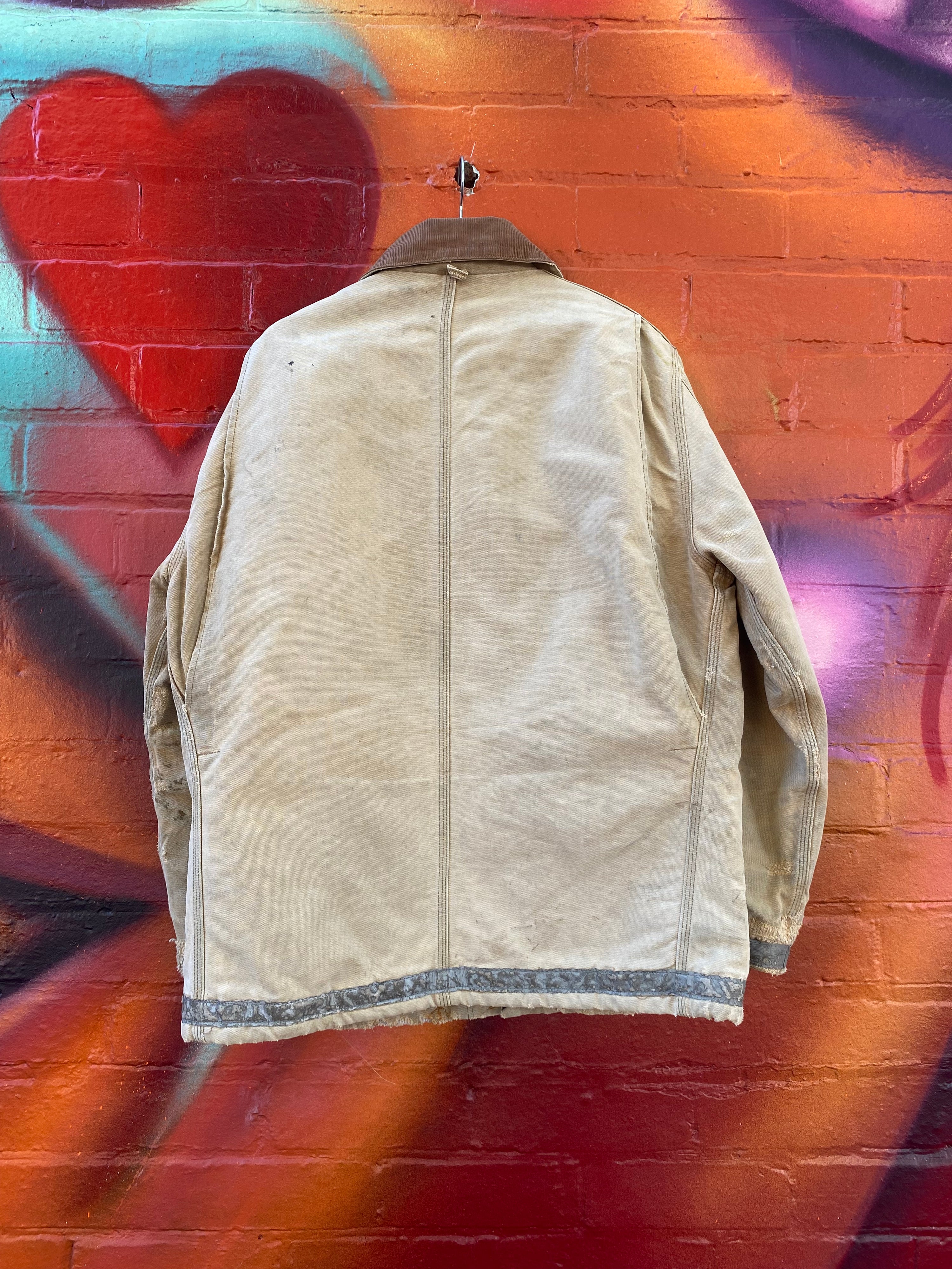 [L] Vintage Carhartt Faded Tan Arctic Hi Vis Work Jacket