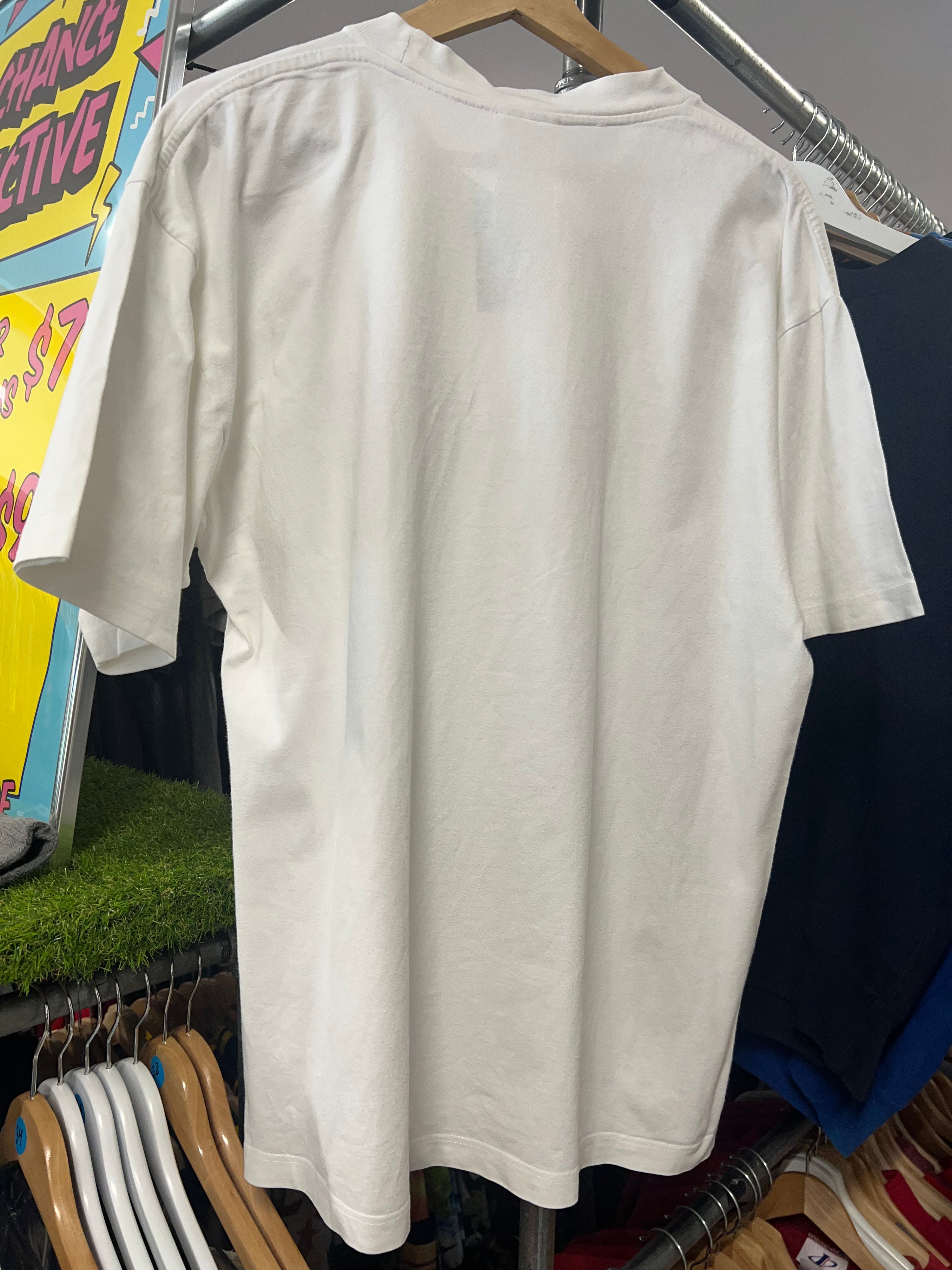 L - Vintage Nike Just Do It Box Logo White Tee