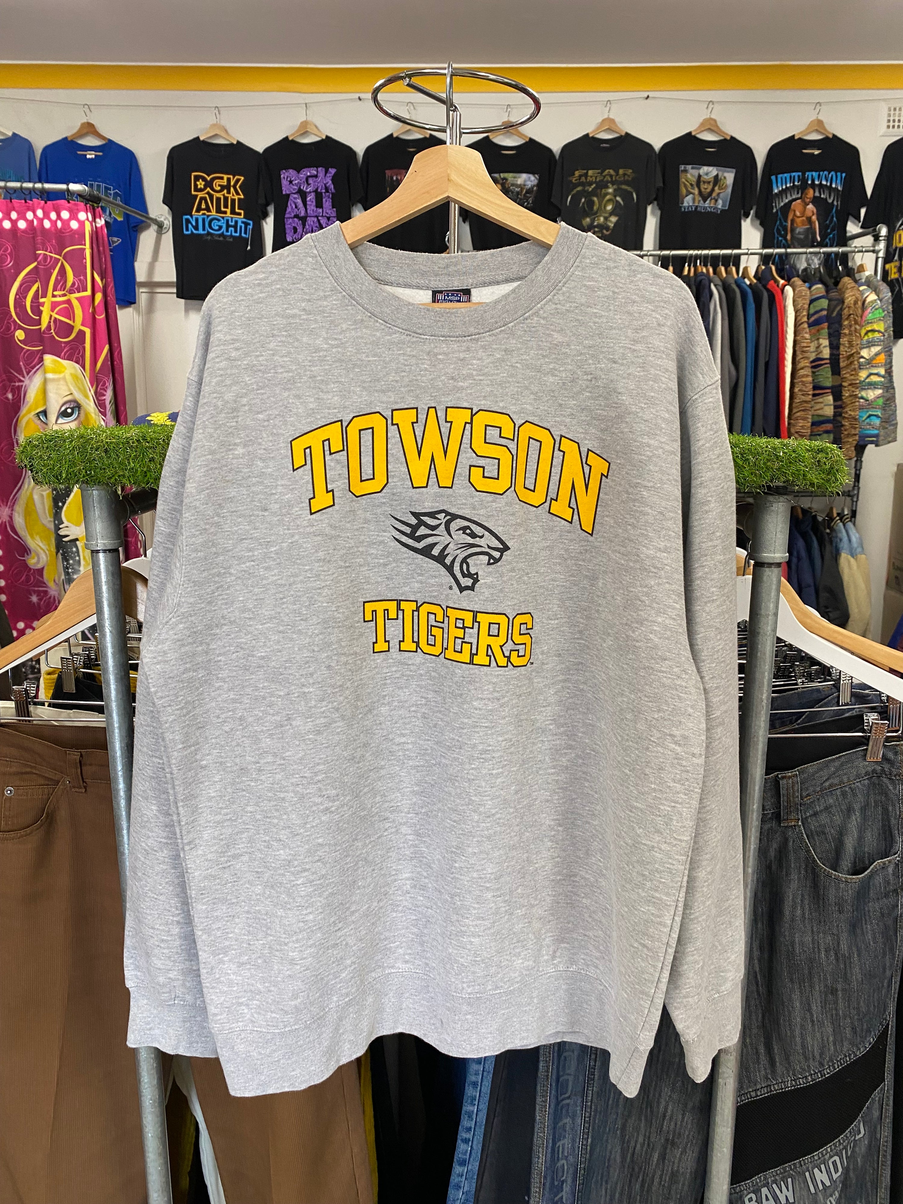 [L] Vintage TOWSON TIGERS Heather Grey Jumper