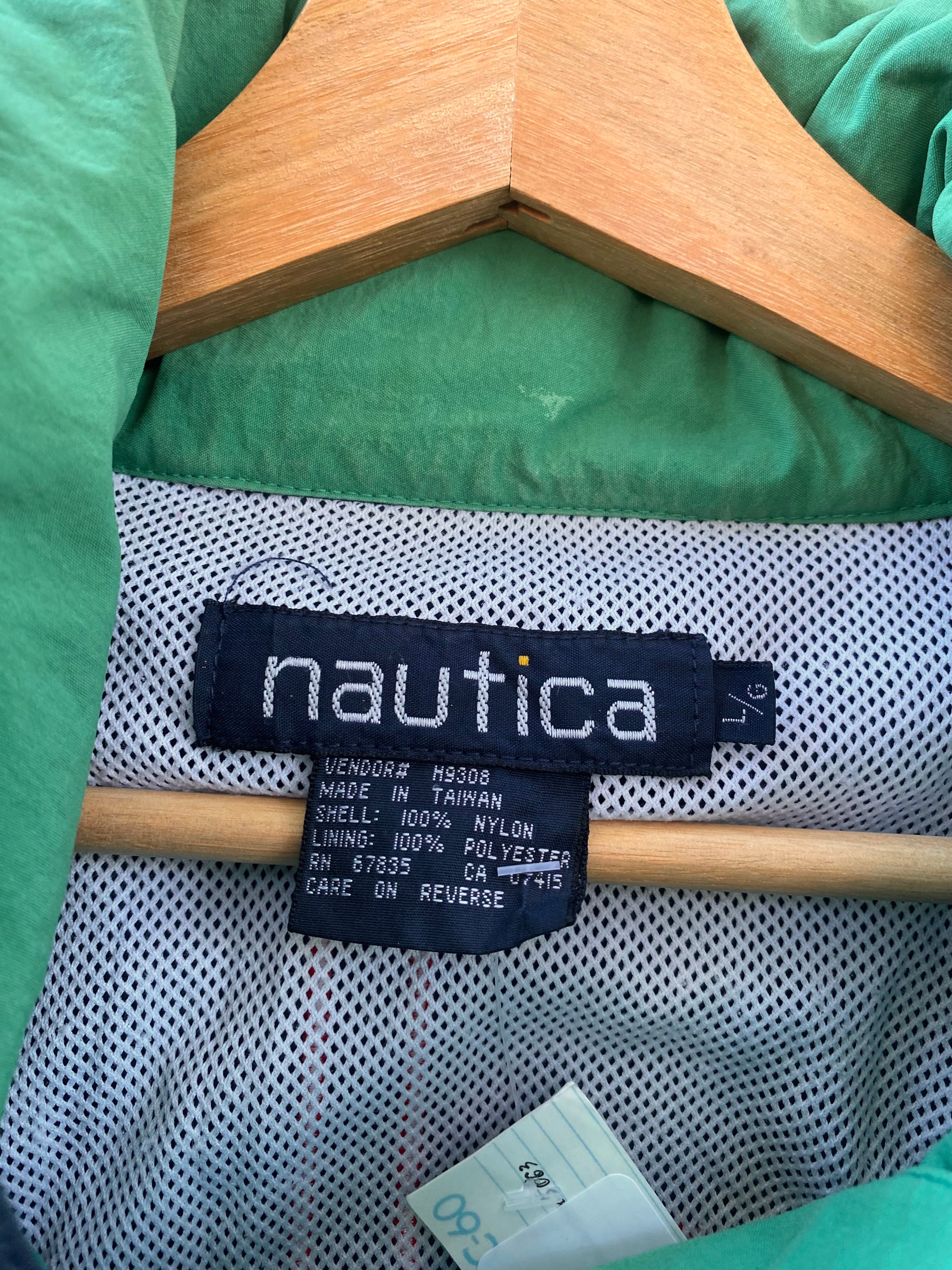 L - Nautica US2 Green/Blue 1/2 Zip Up Jacket