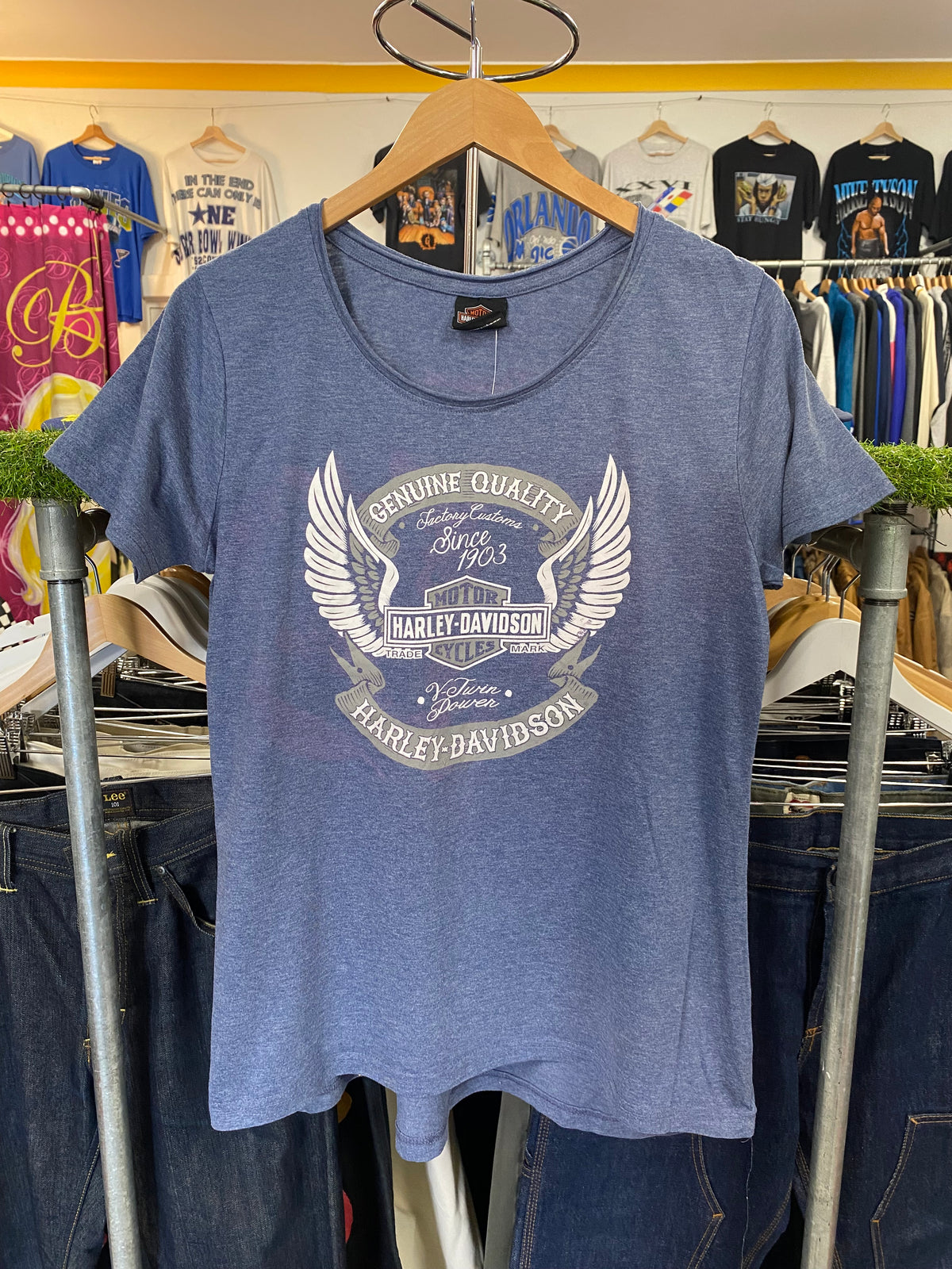 M/L - Harley Davidson Oakland California Blue Womens Tee