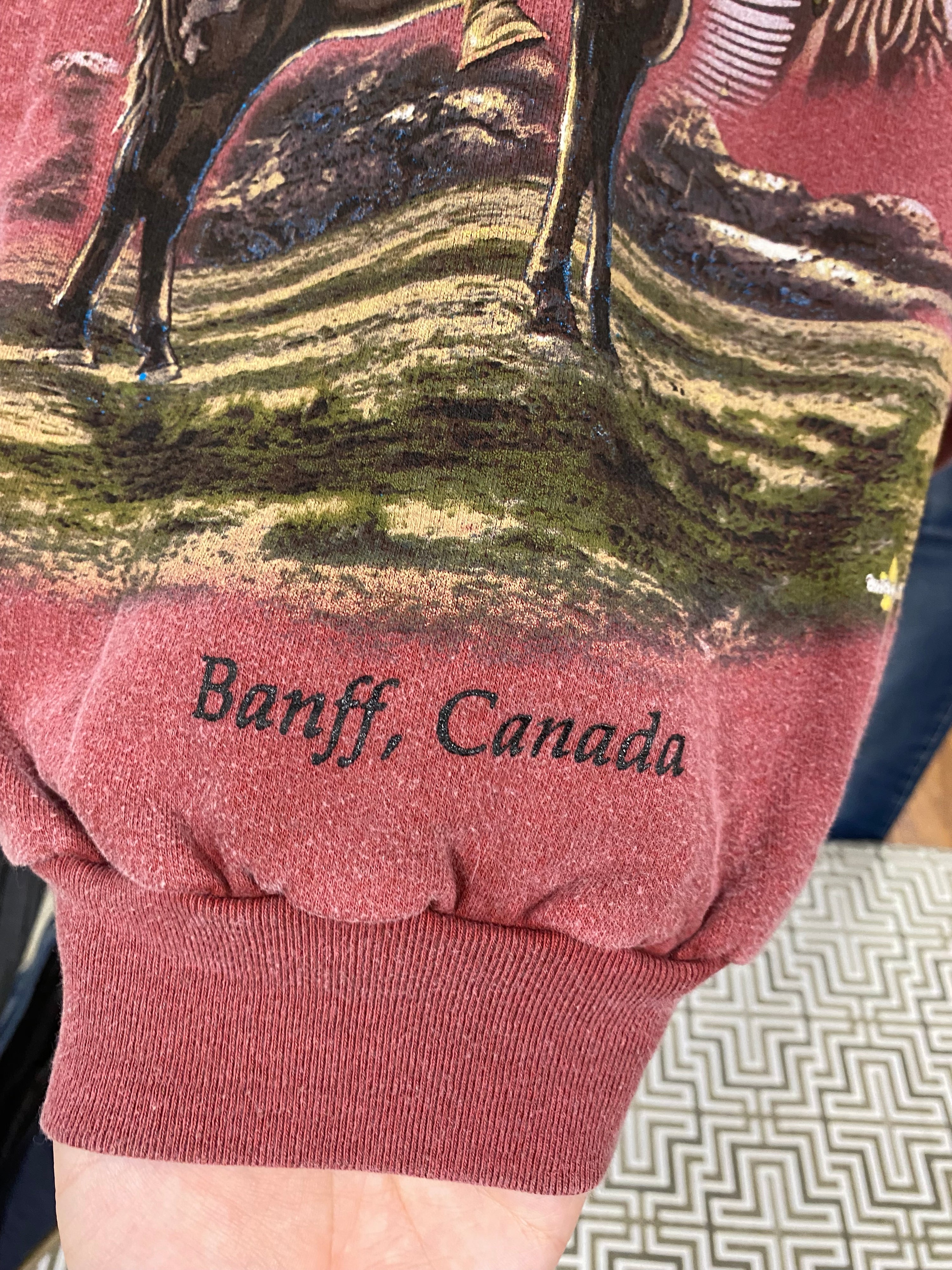 [M] Native American Banff, Canada Maroon Jumper