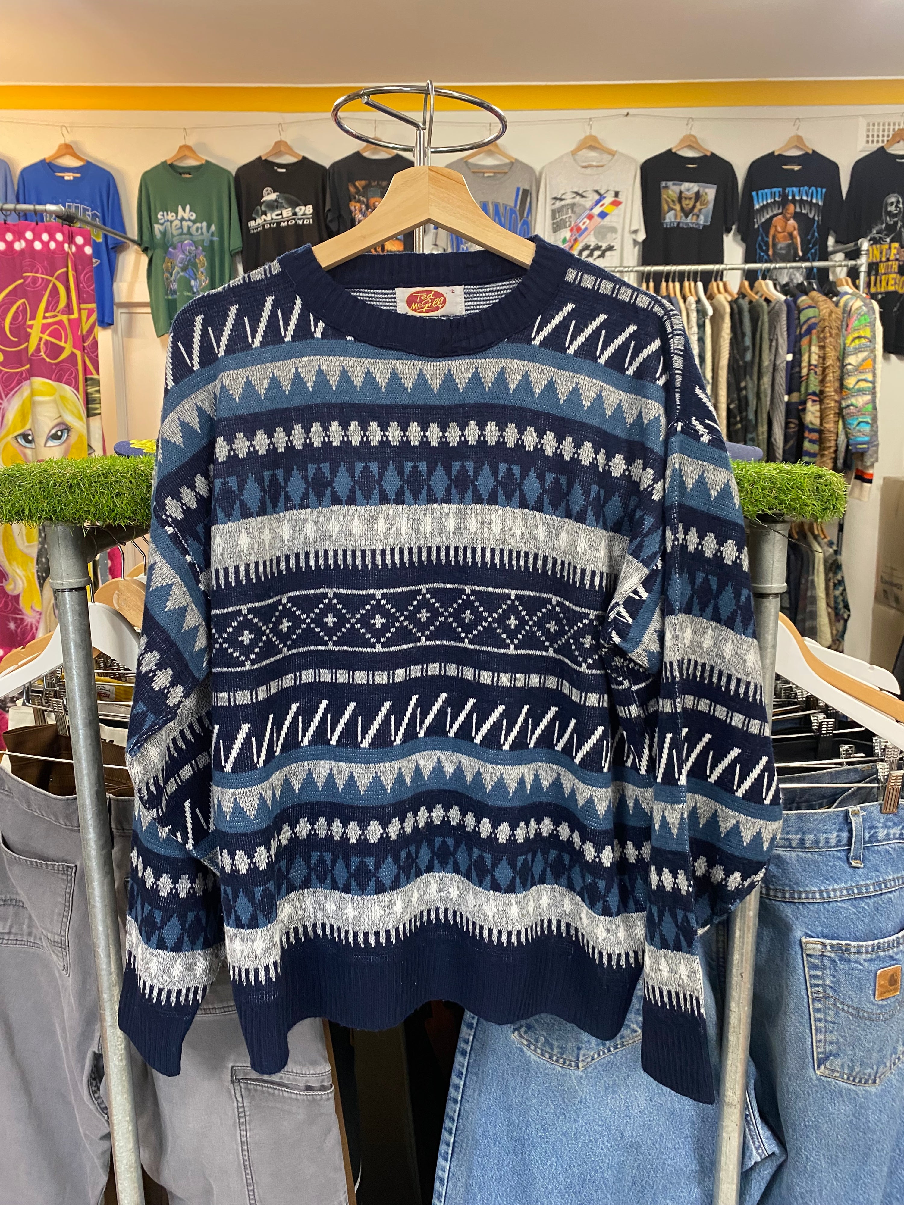 [L] Ted McGill Blue Knit Jumper