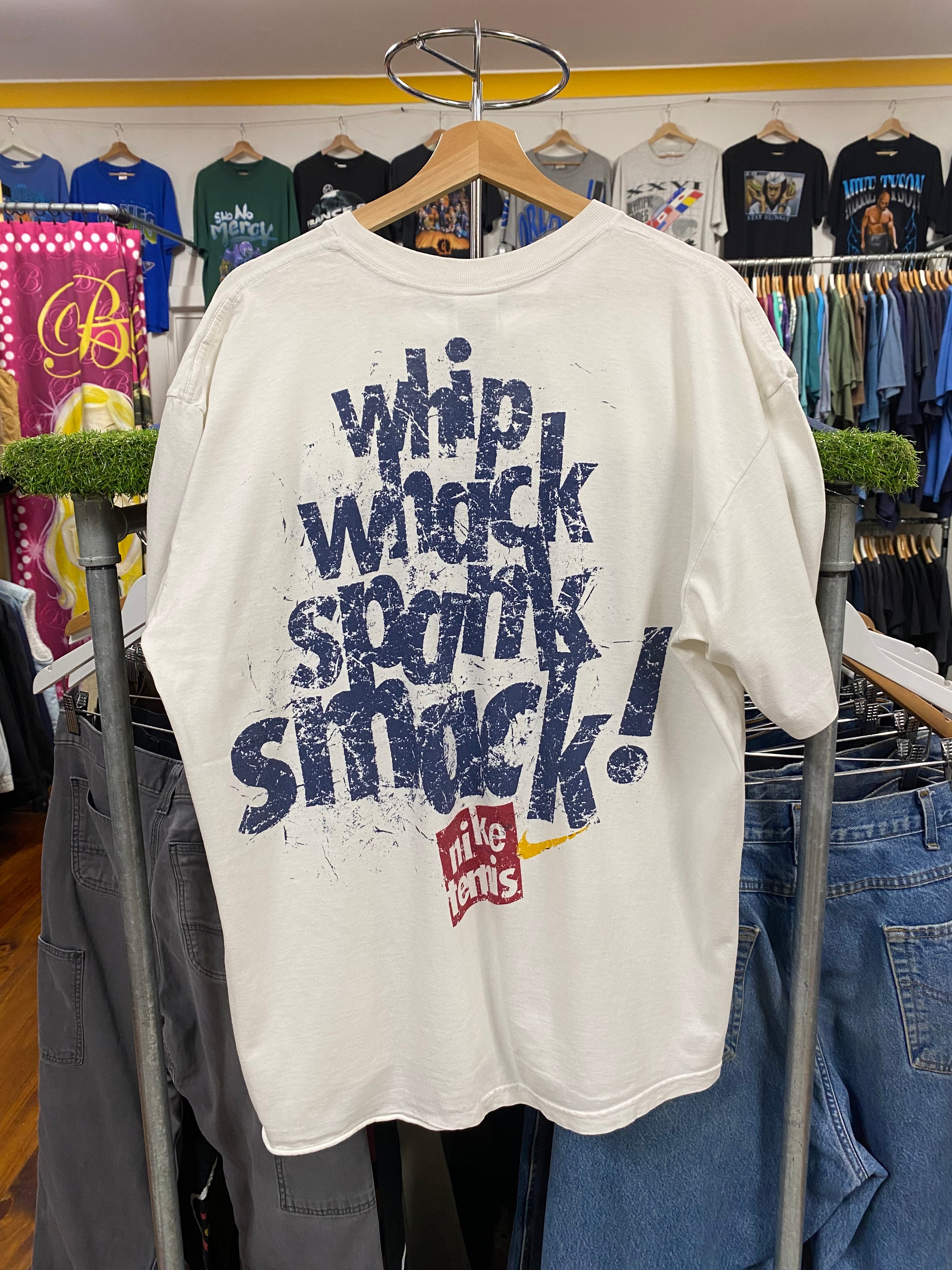 [XL] 1990s Nike Tennis: Whip/Whack/Spank/Smack Double Sided Tshirt