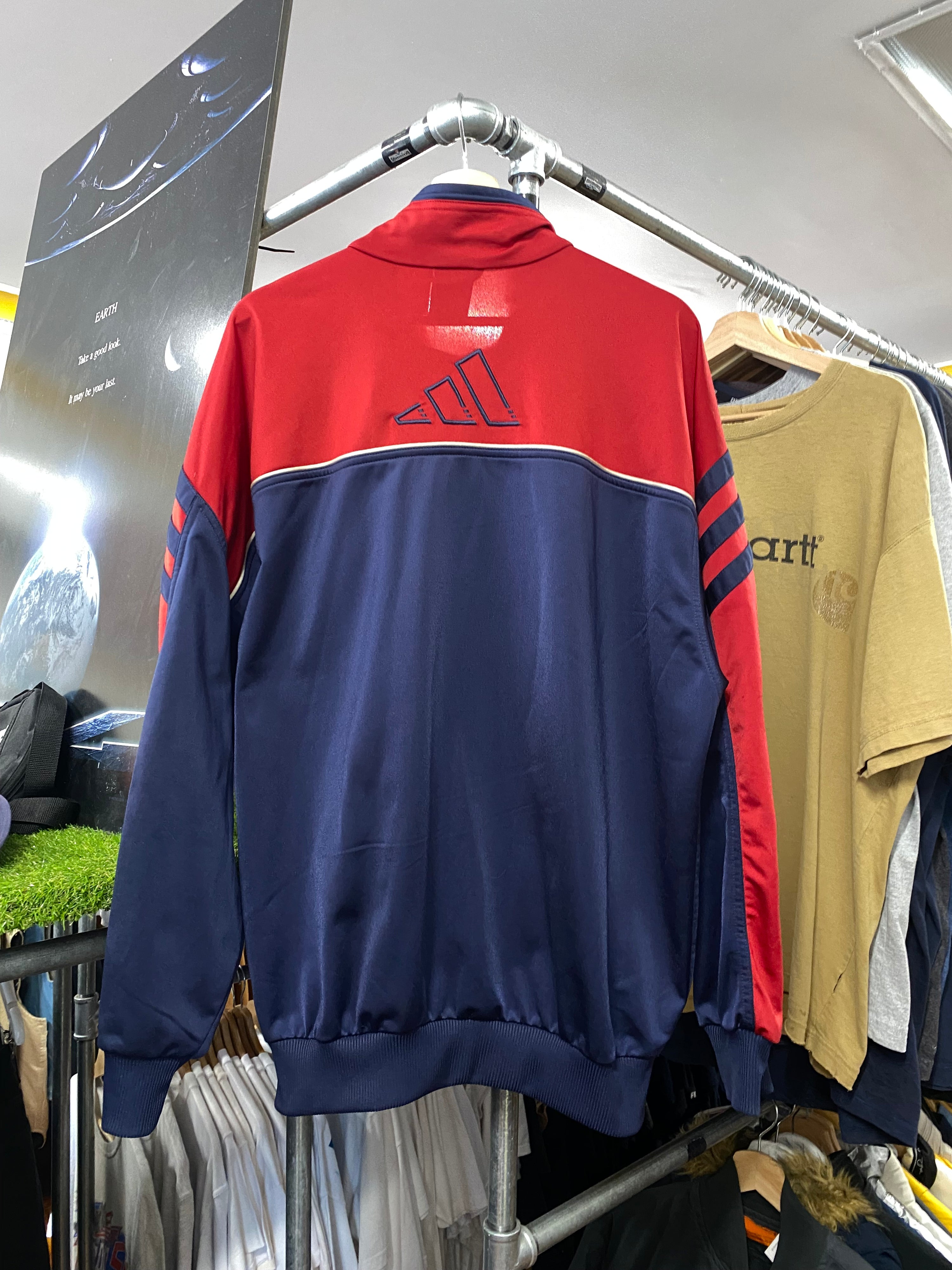 [L] 2001 Adidas Zip Up Blue/Red Jacket
