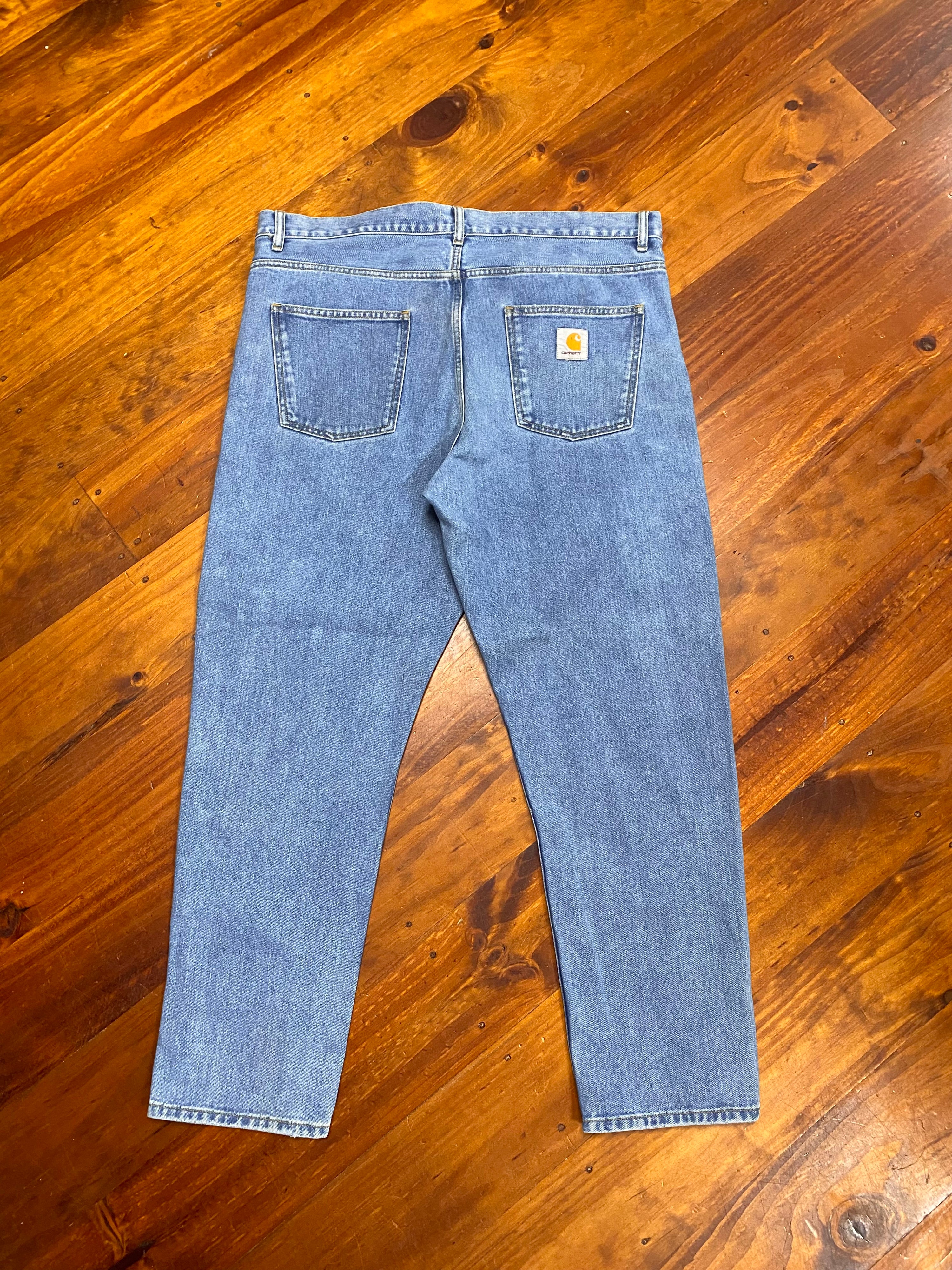[36] Carhartt WIP Light Blue Denim Newel Pants