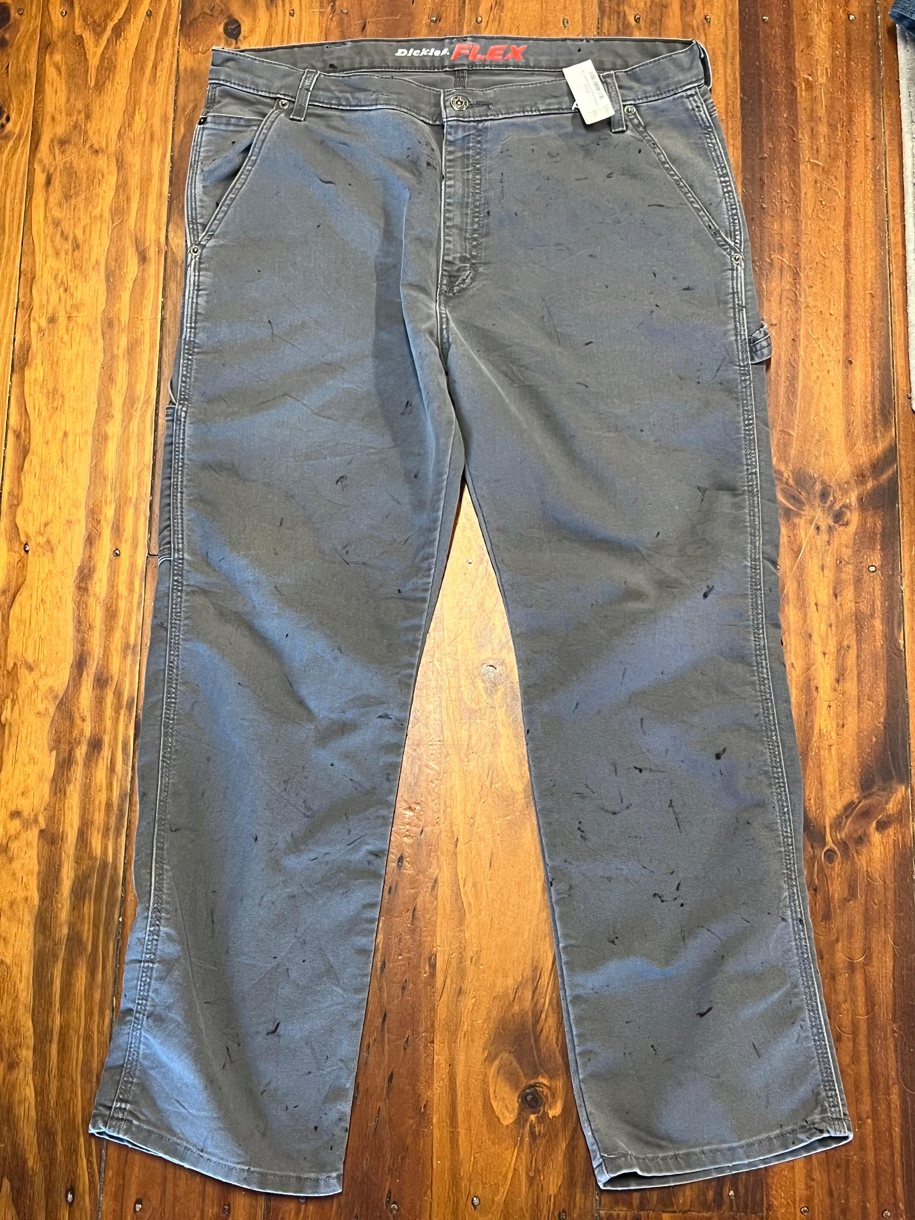 [36] Dickies Black Spatter Grey Pants 36x30