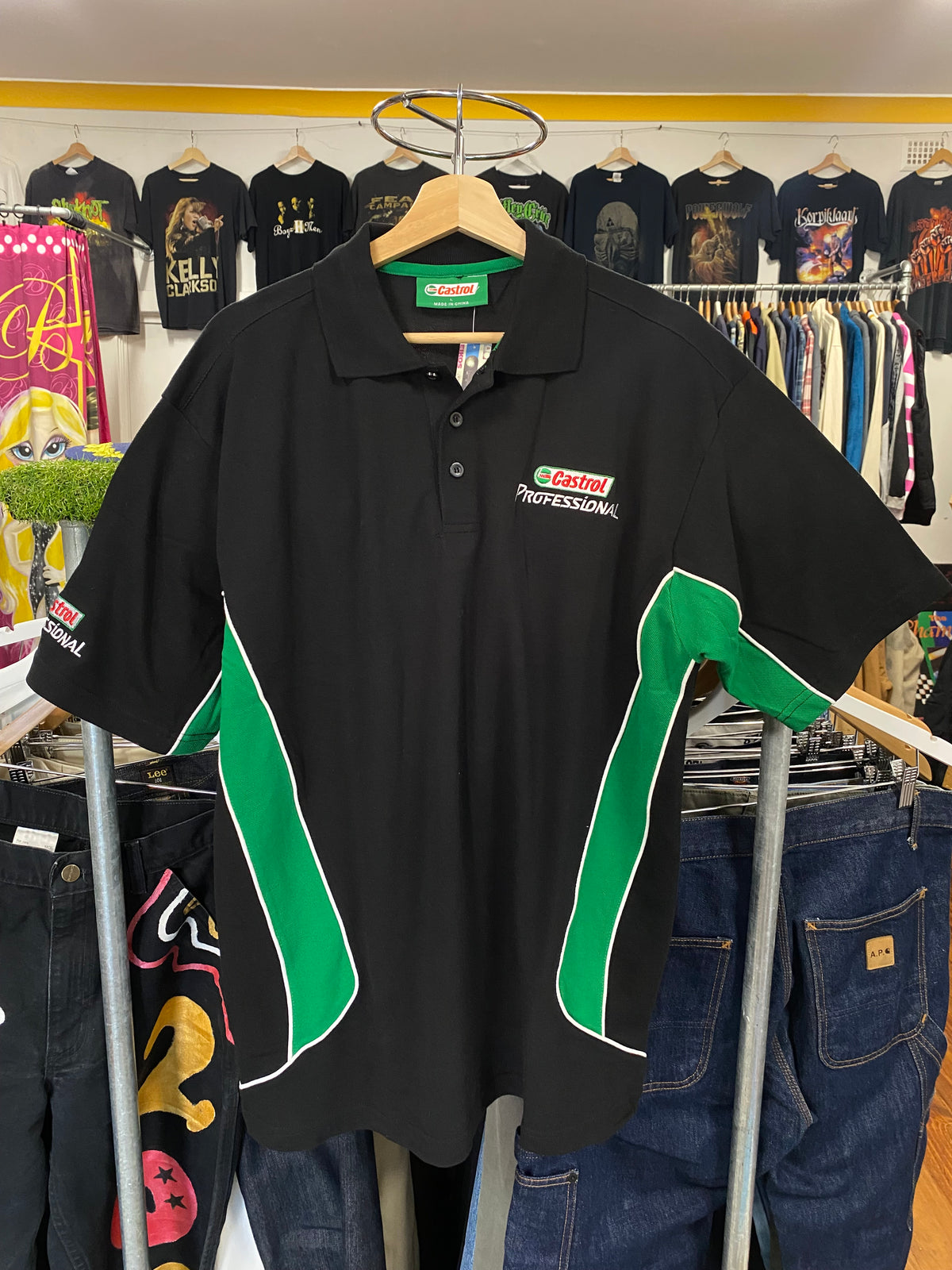 L - Castrol Professional Button Up Polo