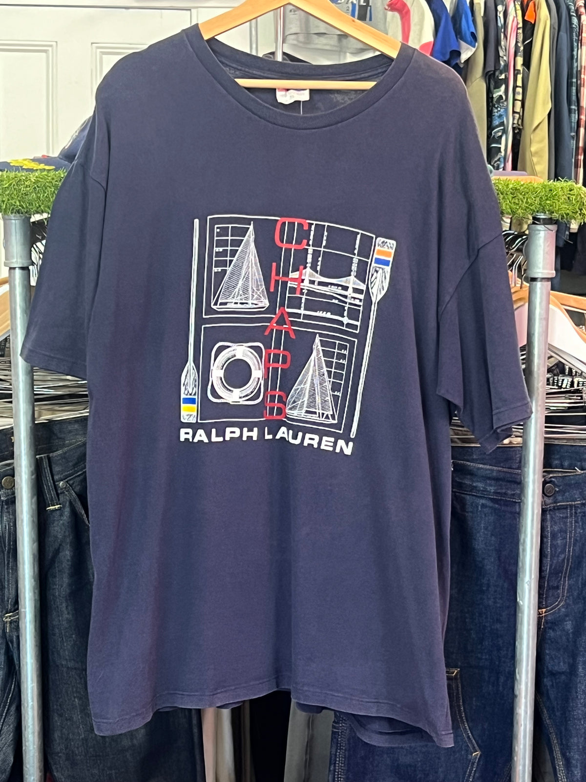 [XL] Ralph Lauren Chaps Blue Schematic Tee