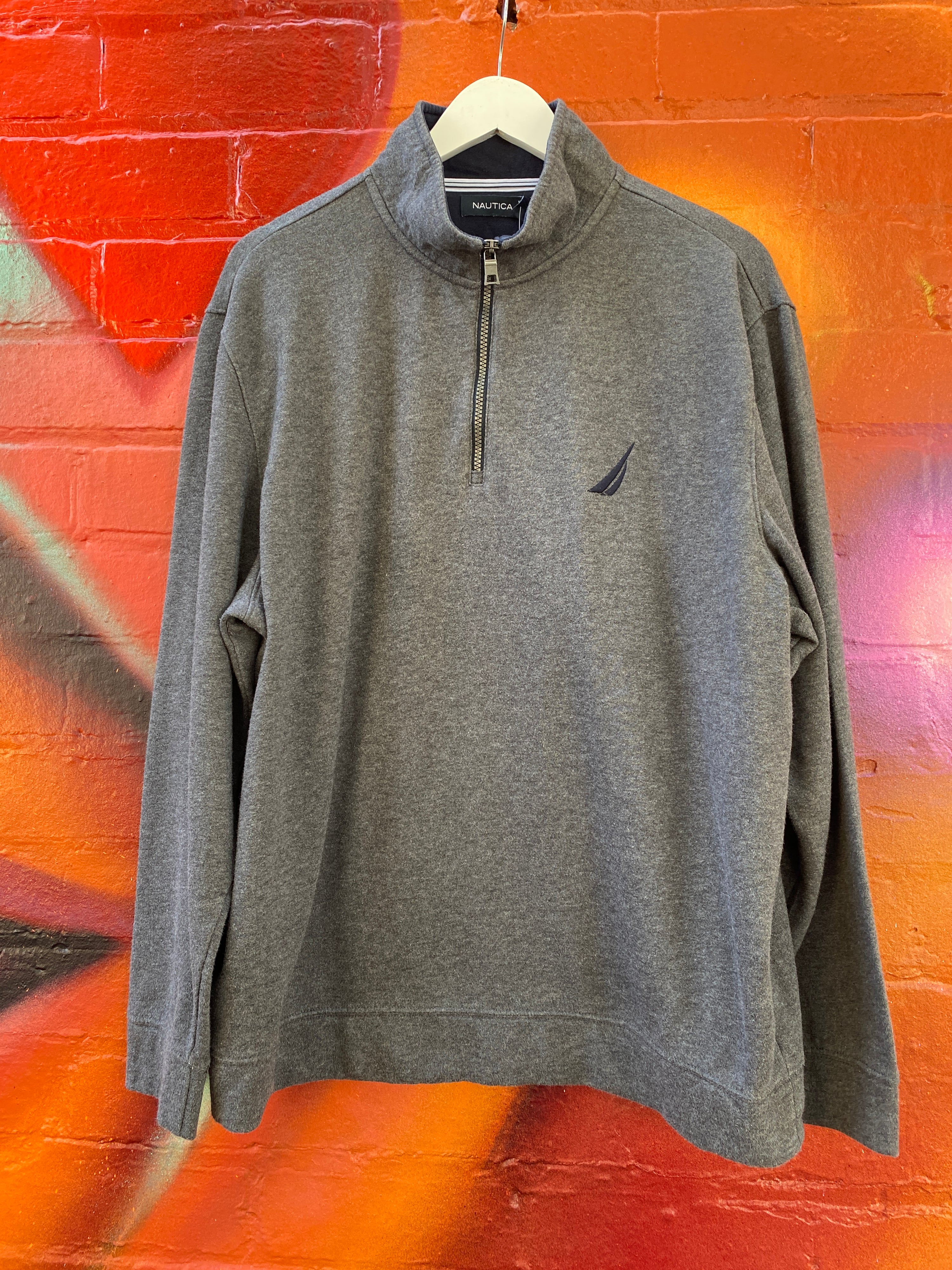 XL - Nautica Dark Grey 1/4 Zip Jumper