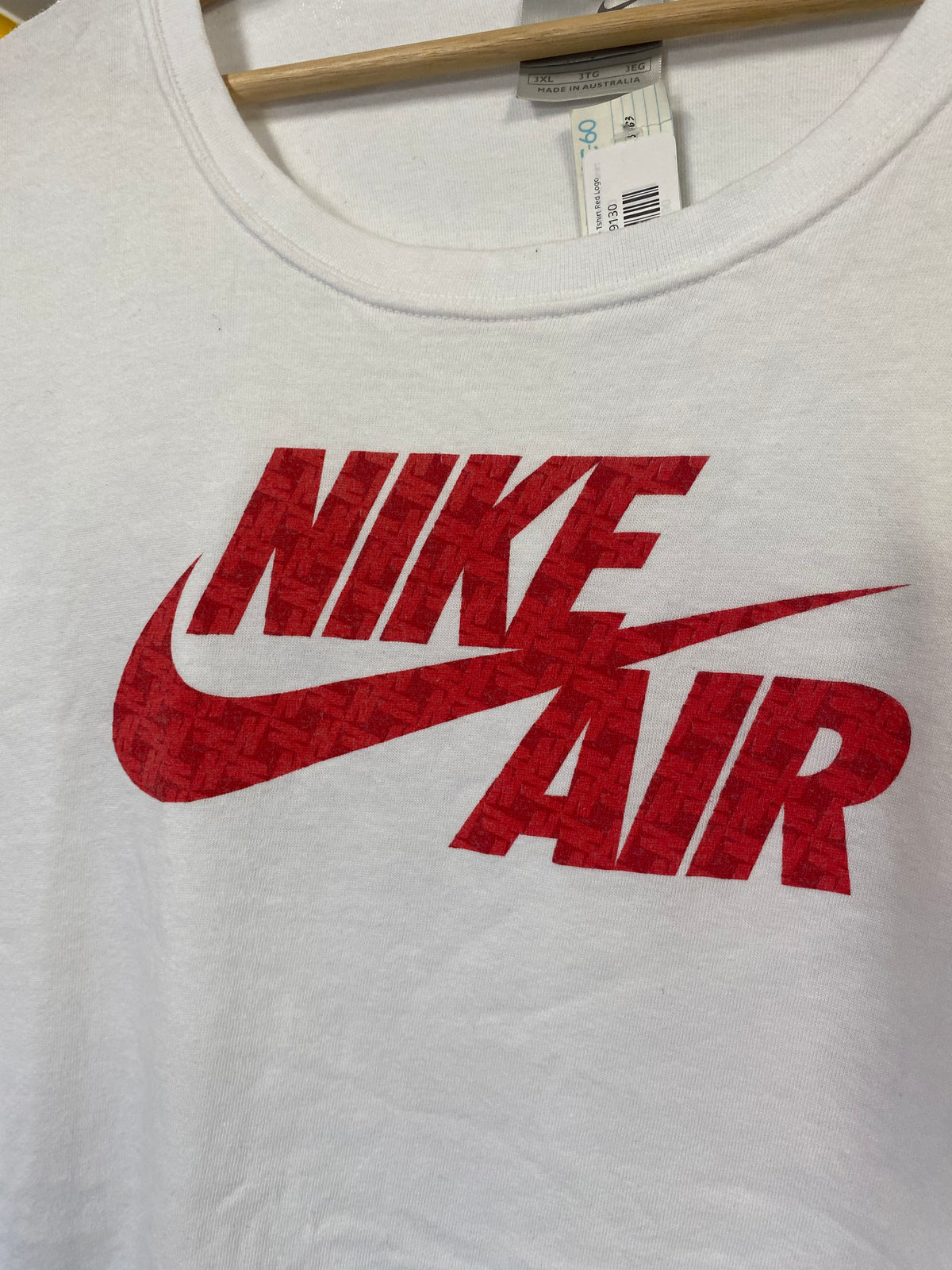 [3XL] 2000s Nike Air White Tshirt Red Logo