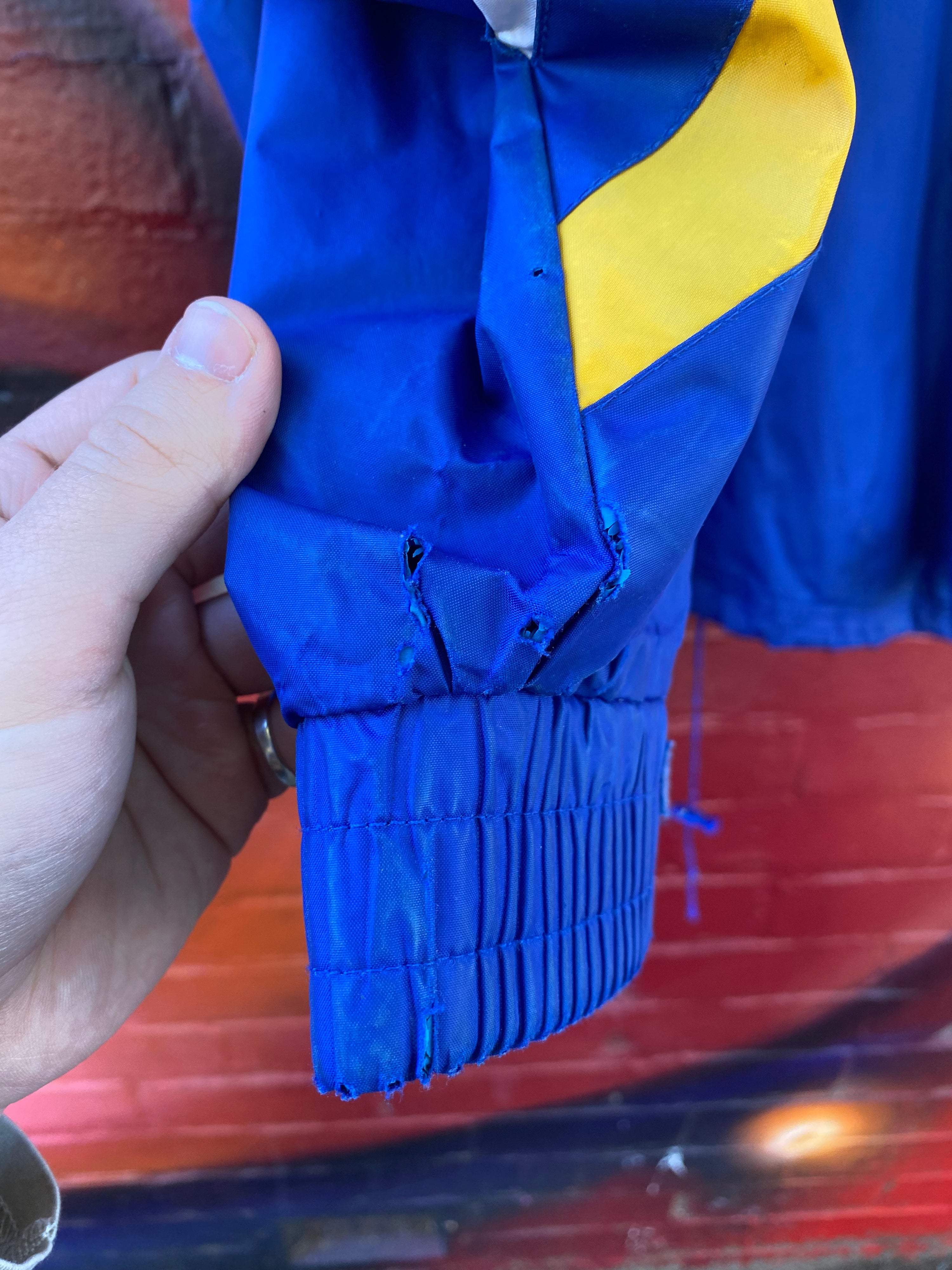 [L] Adidas Blue/Yellow Accents with Mesh Back Jacket