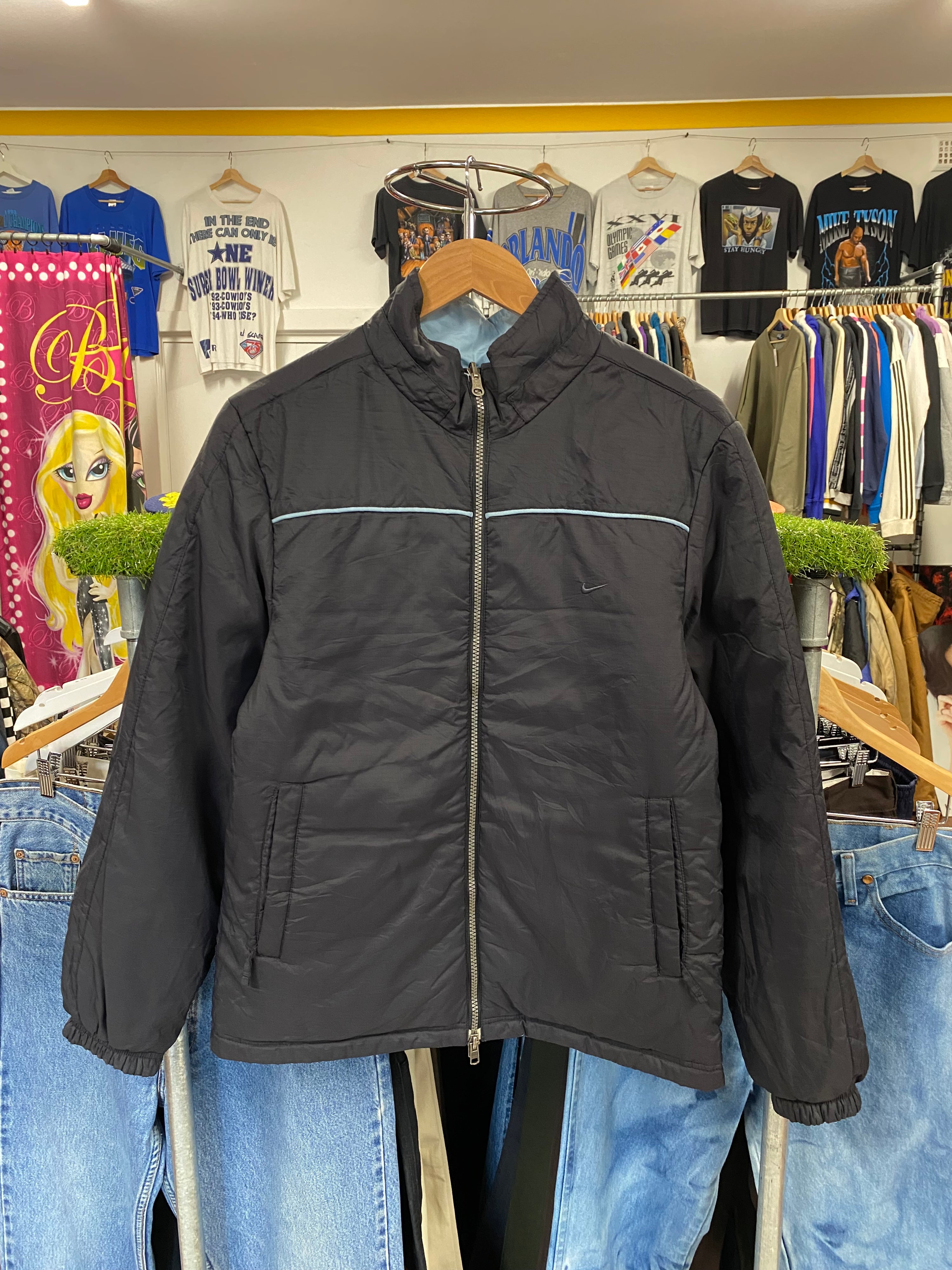 [M] Nike Black/Blue Reversable Puffer Jacket