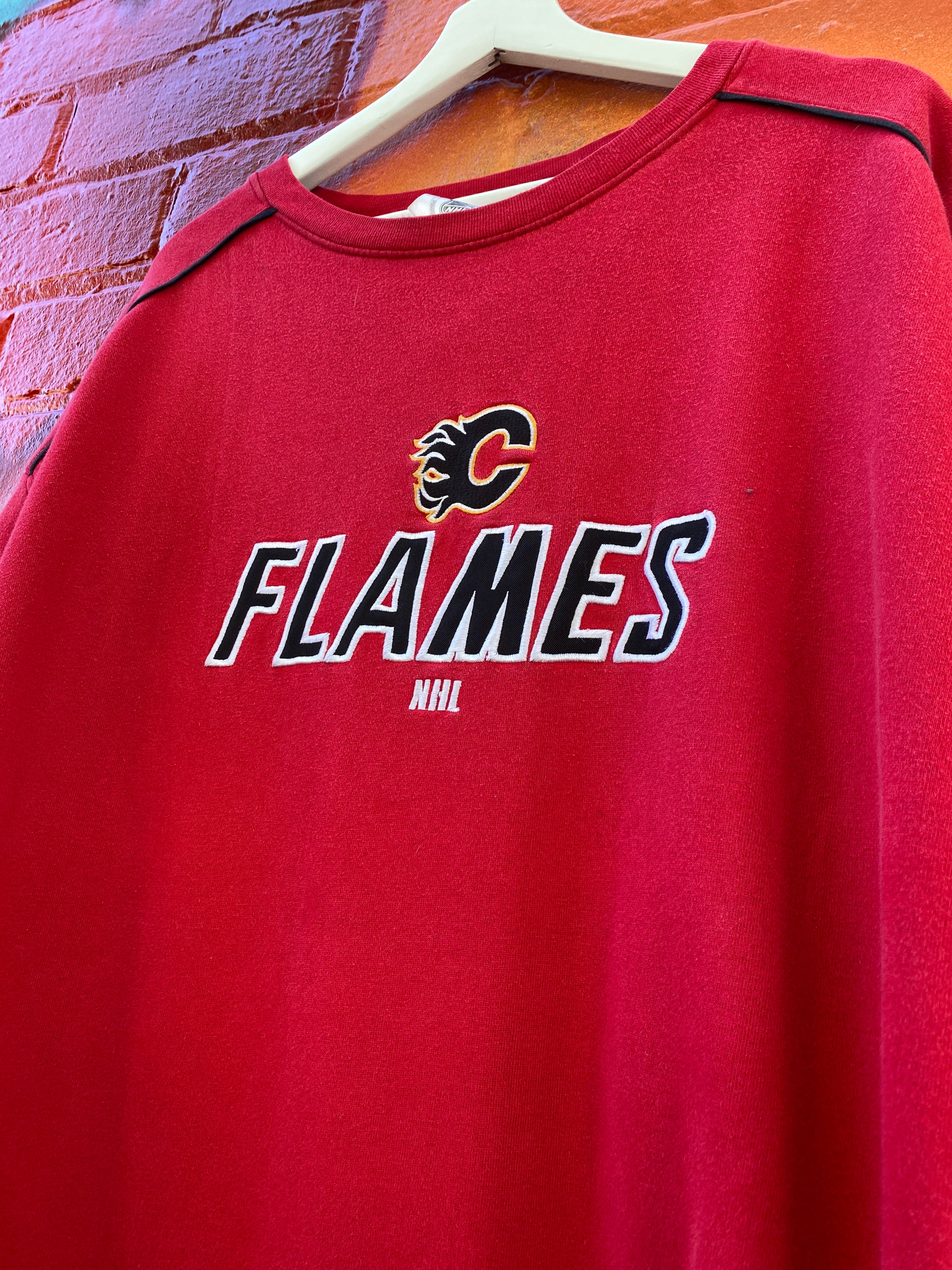 2XL - Calgary Flames NHL Embroidered Red Jumper