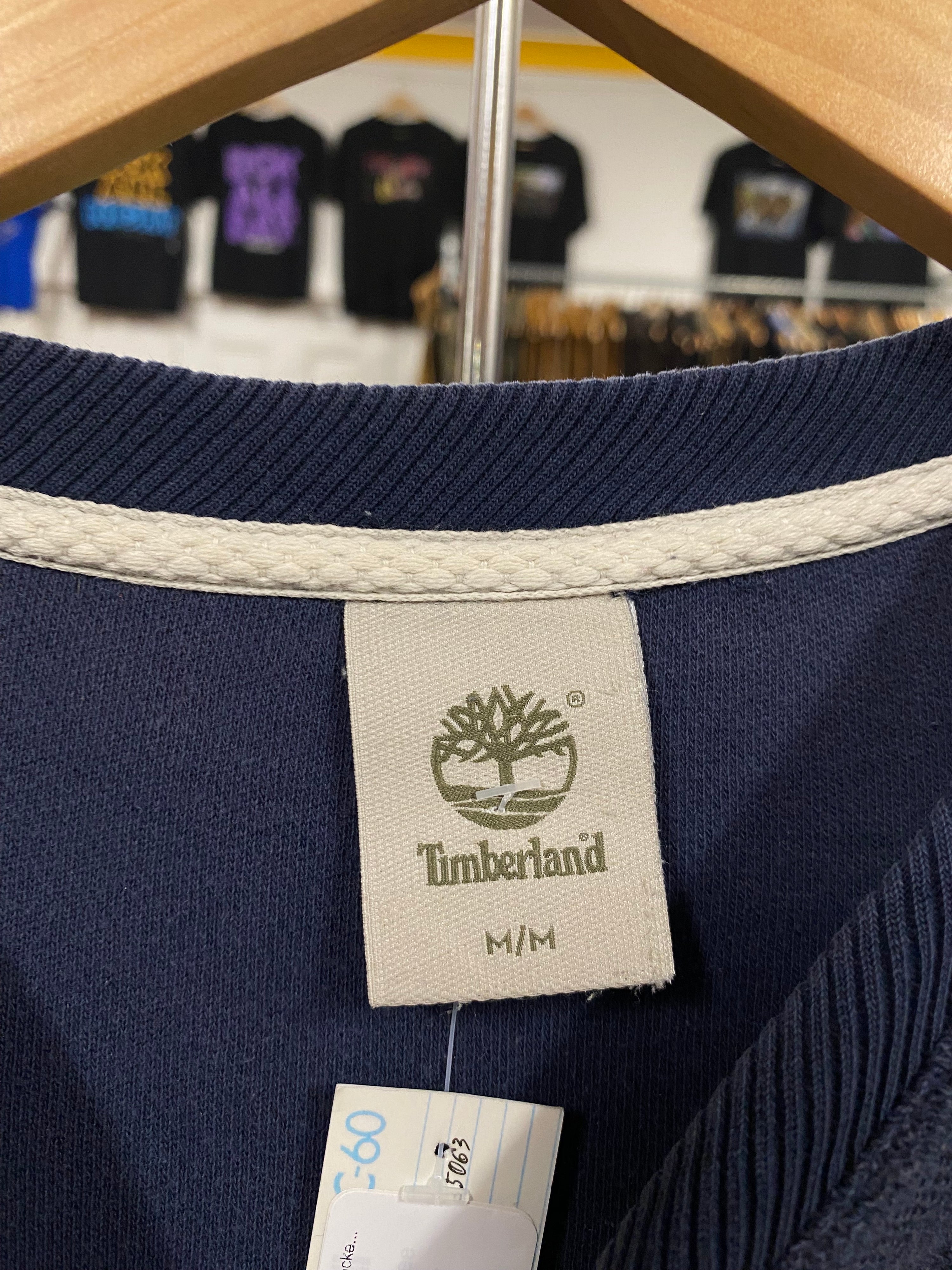[M] Timberland Long Sleeve Dark Blue Pocket Jumper
