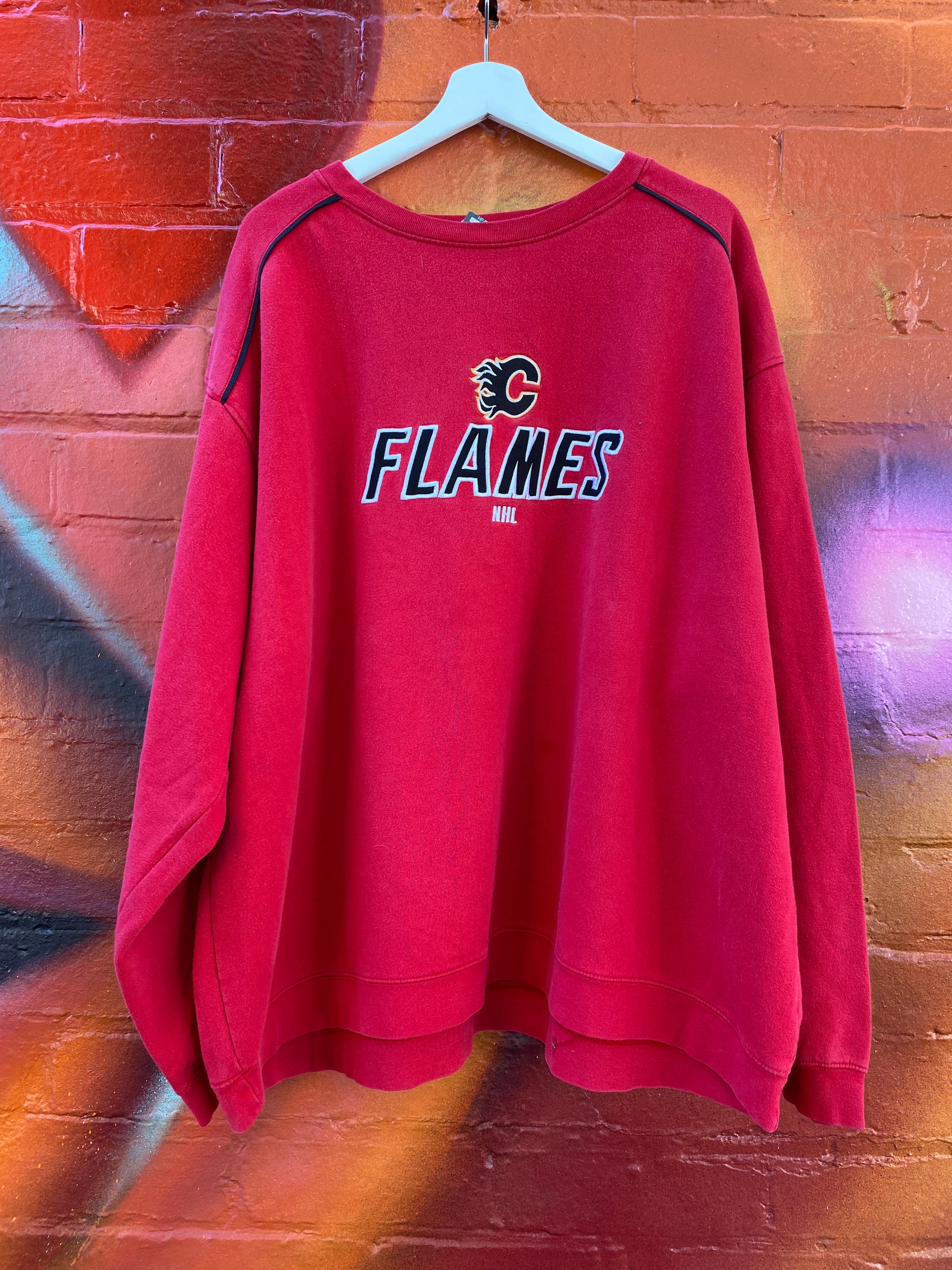 2XL - Calgary Flames NHL Embroidered Red Jumper