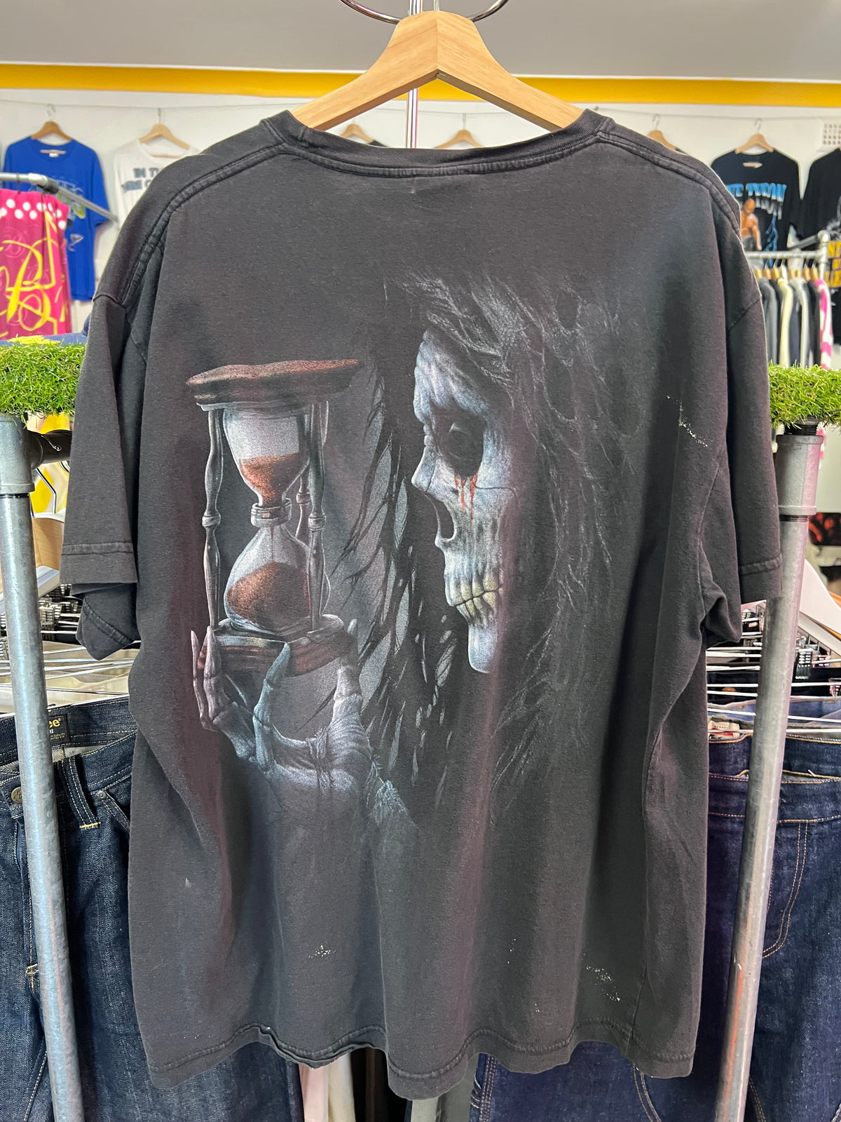 [2XL] Vintage Death Hourglass Double Sided Tshirt
