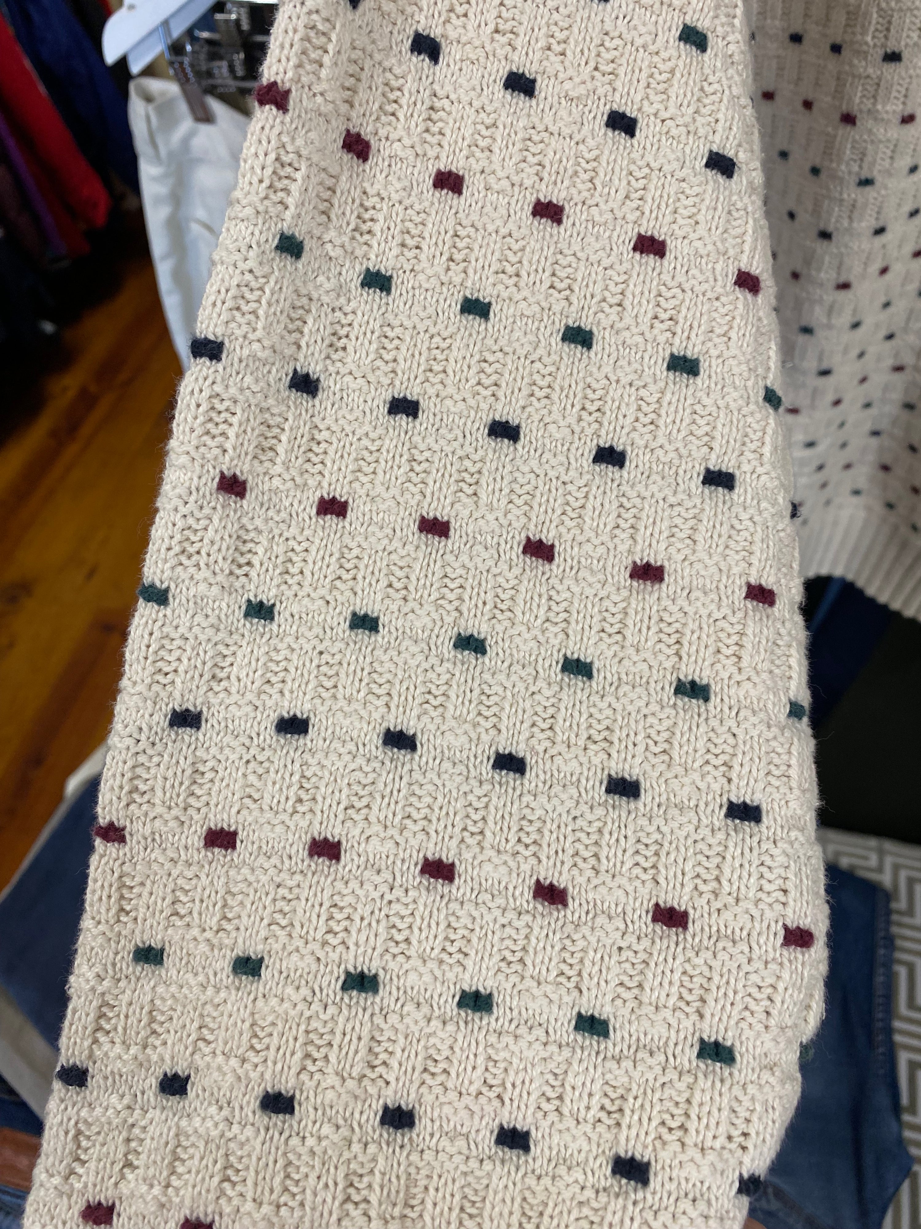 [XL] Vintage Hampton Bay Green/Red Dot Knit