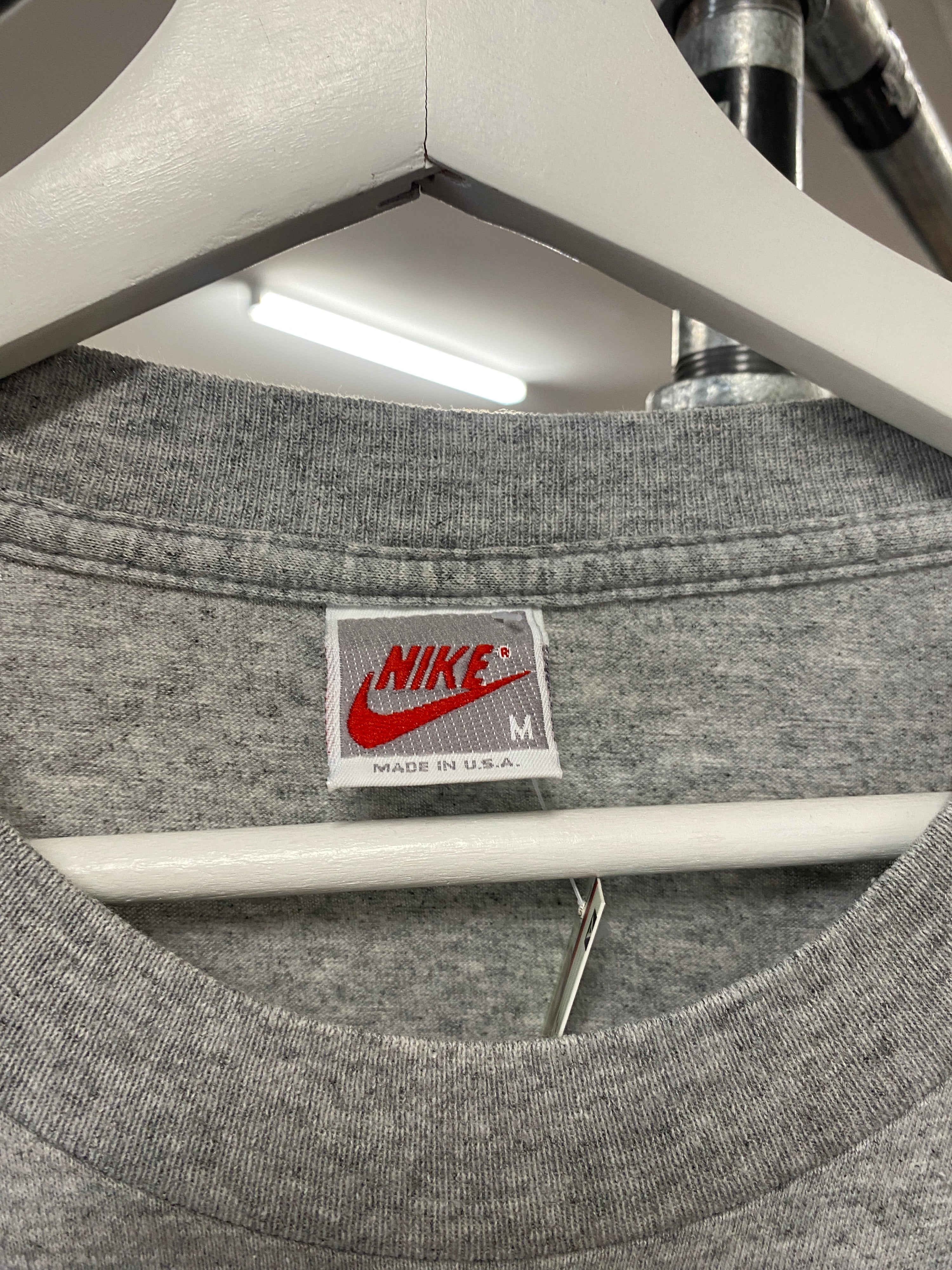 M - Nike Black/Red/Blue Big Centre Logo Grey Tee