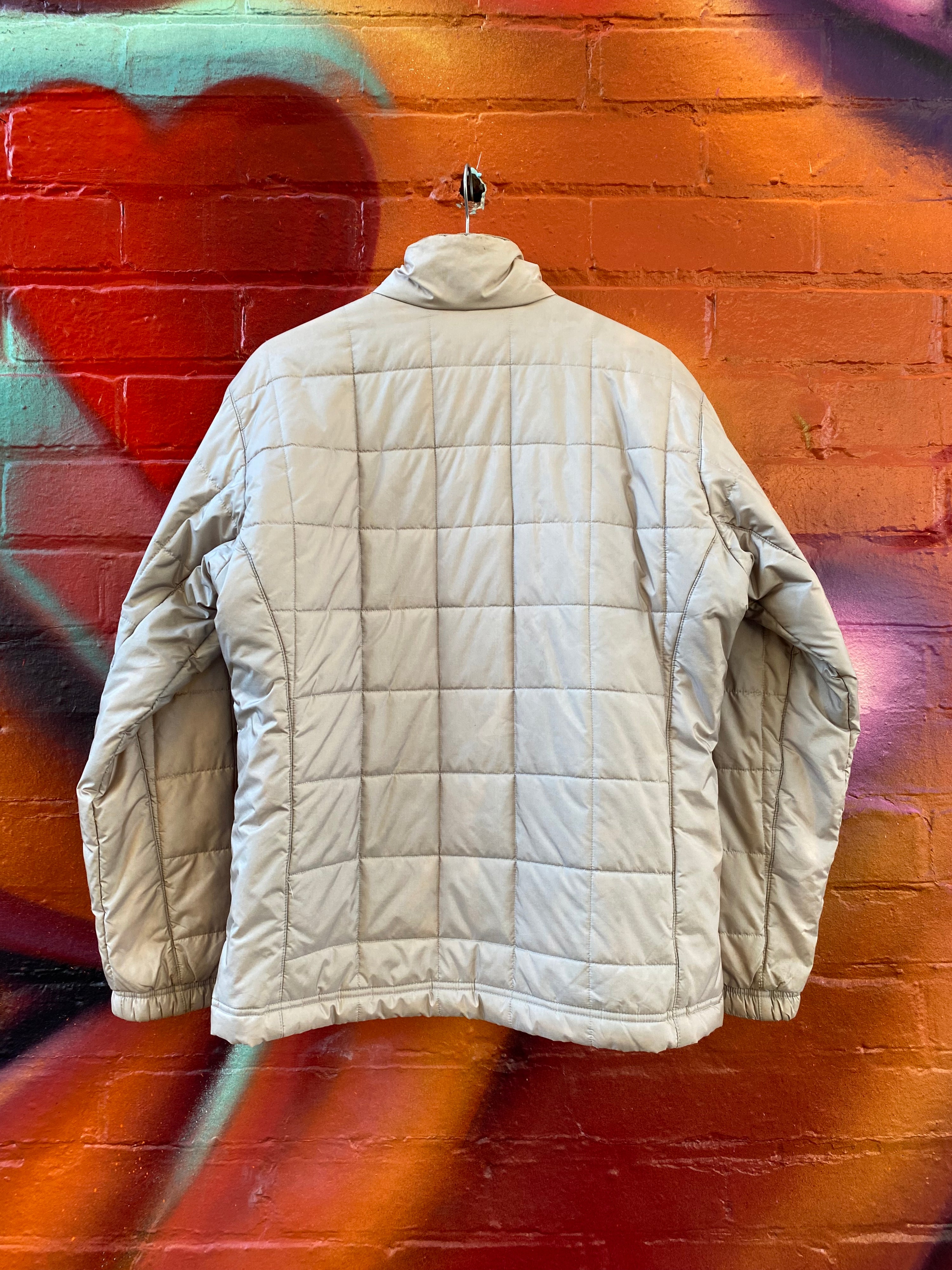 [L] Adidas Cream/Coffee Puffer Jacket