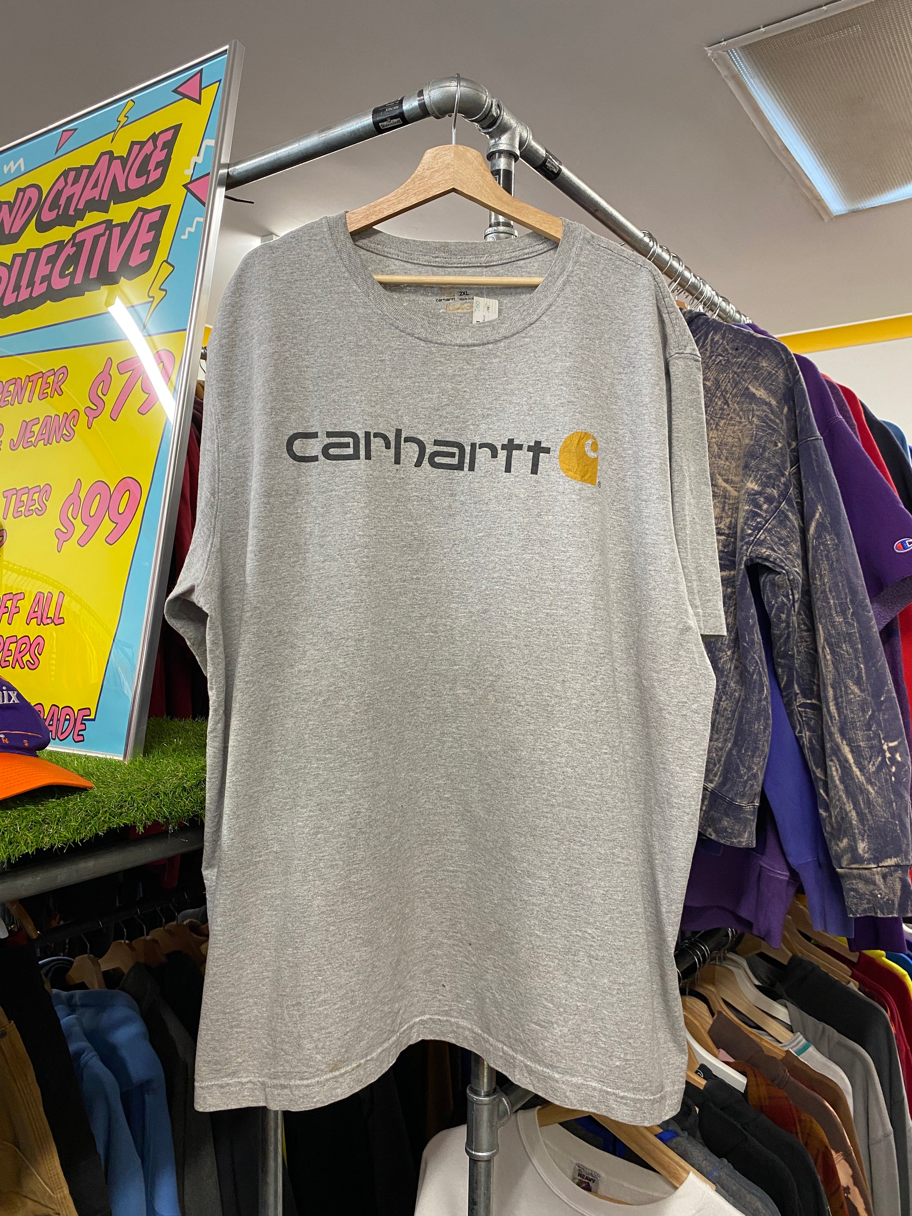 2XL - Carhartt Light Grey Spellout Tee