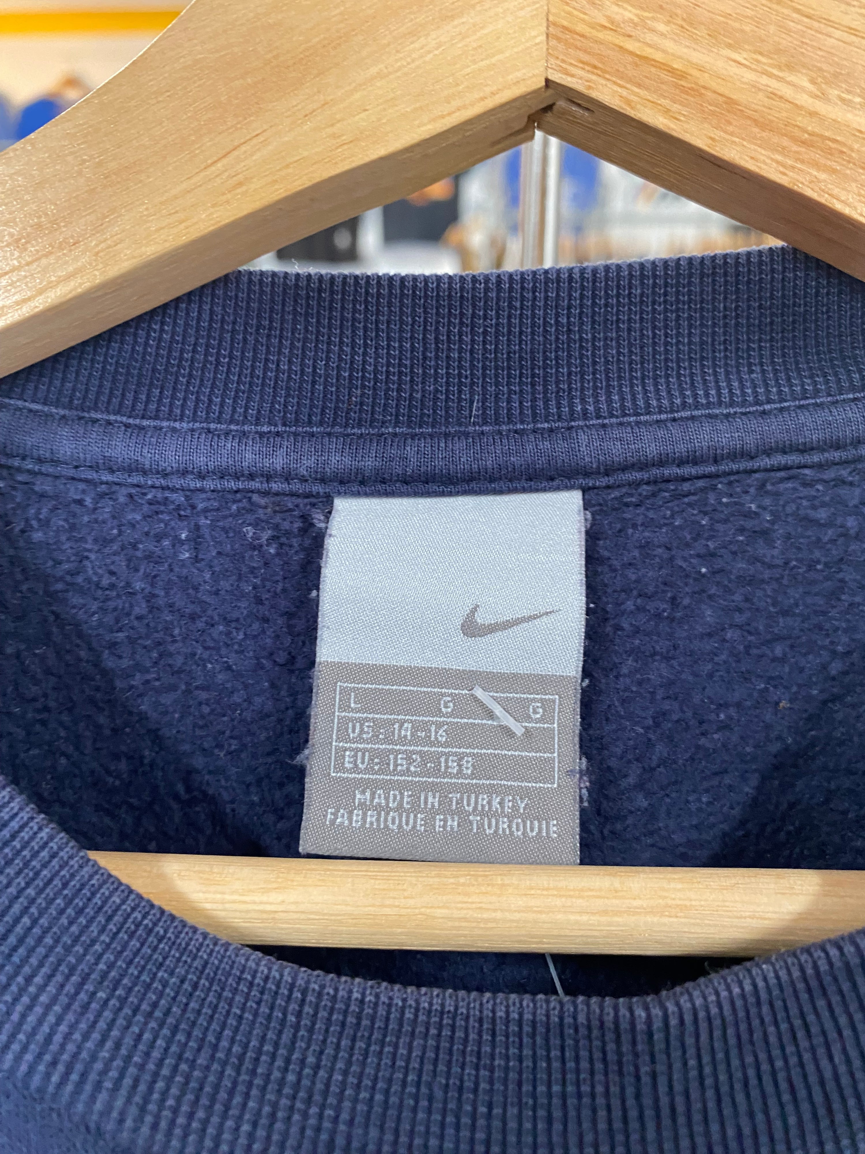 [L] Nike Embroidered Tick Dark Blue Jumper
