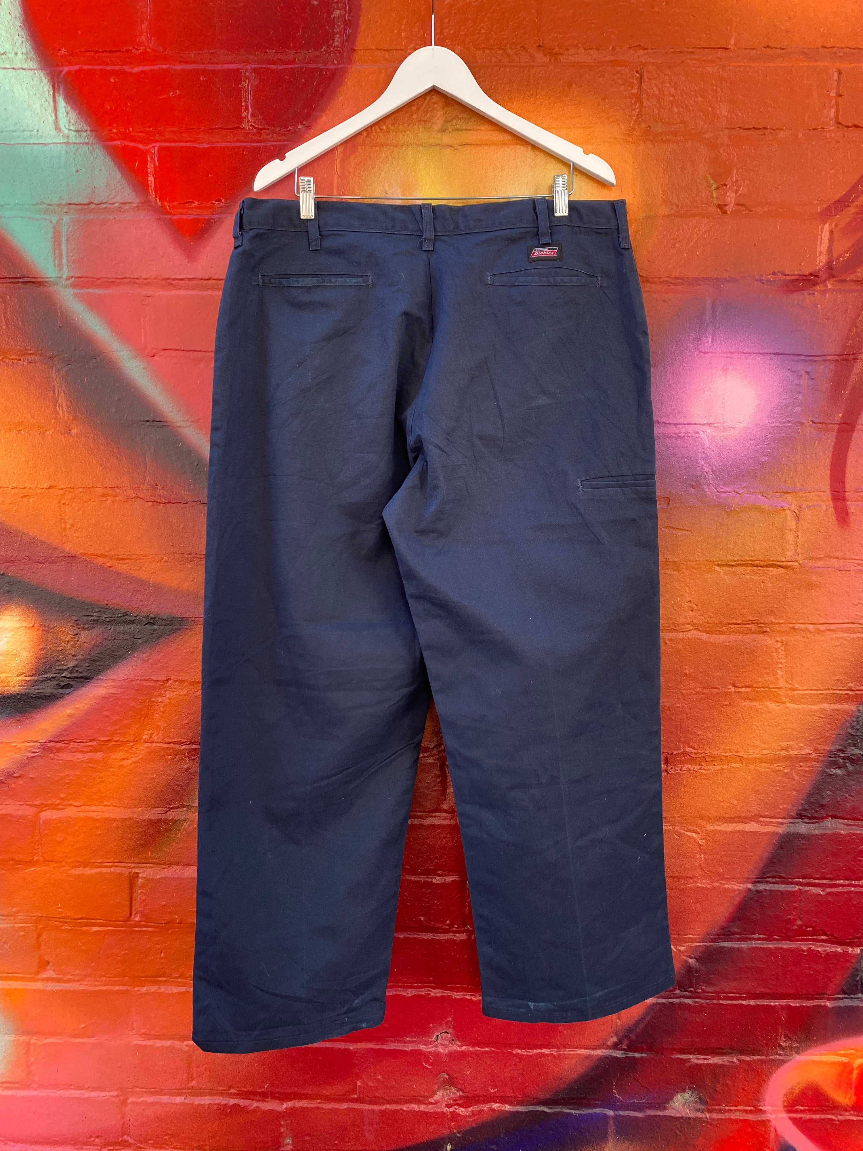 [38] Dickies Navy Double Knee Work Pants D129