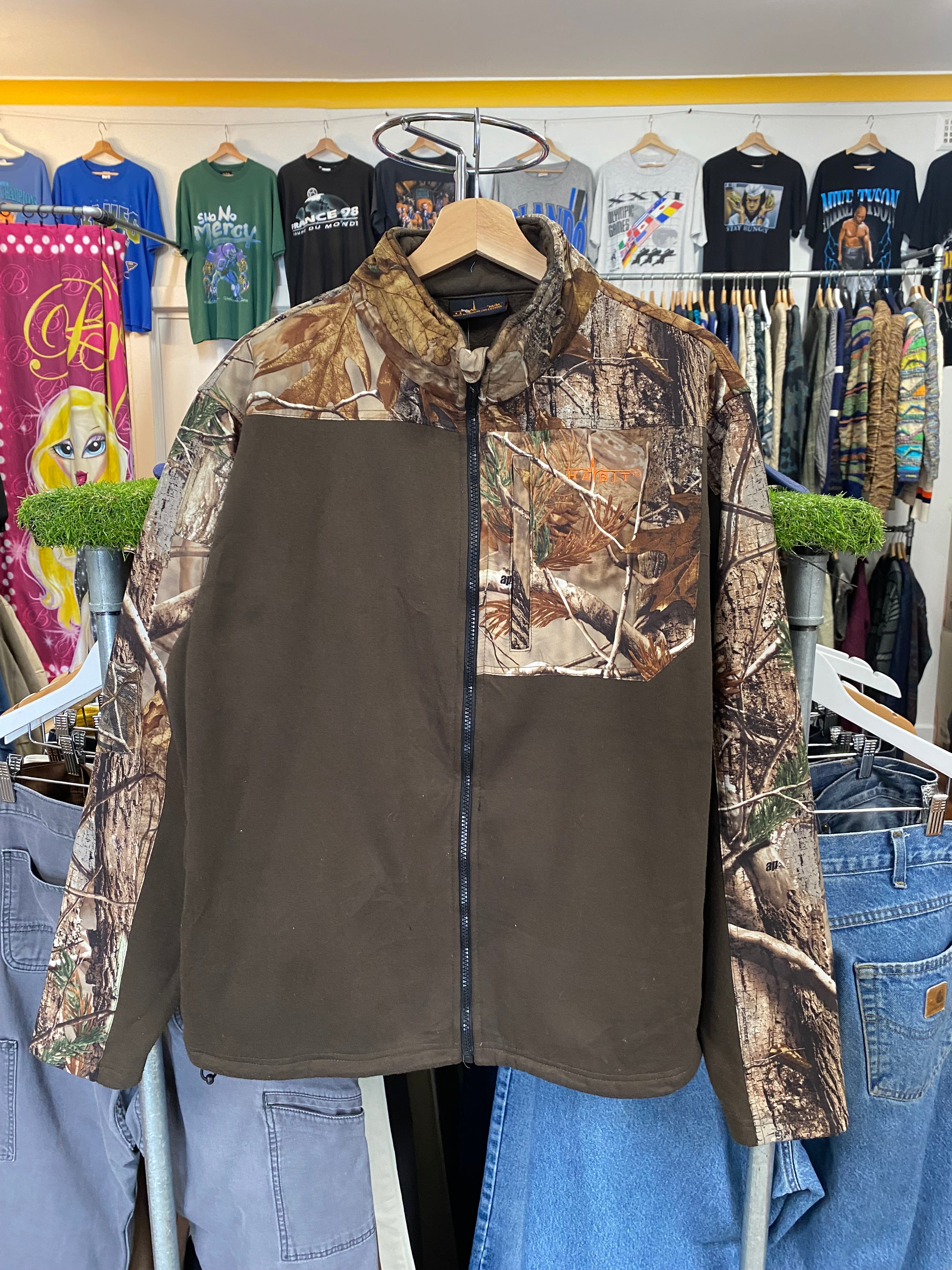[M] Habit Camo Fleece Zip Up