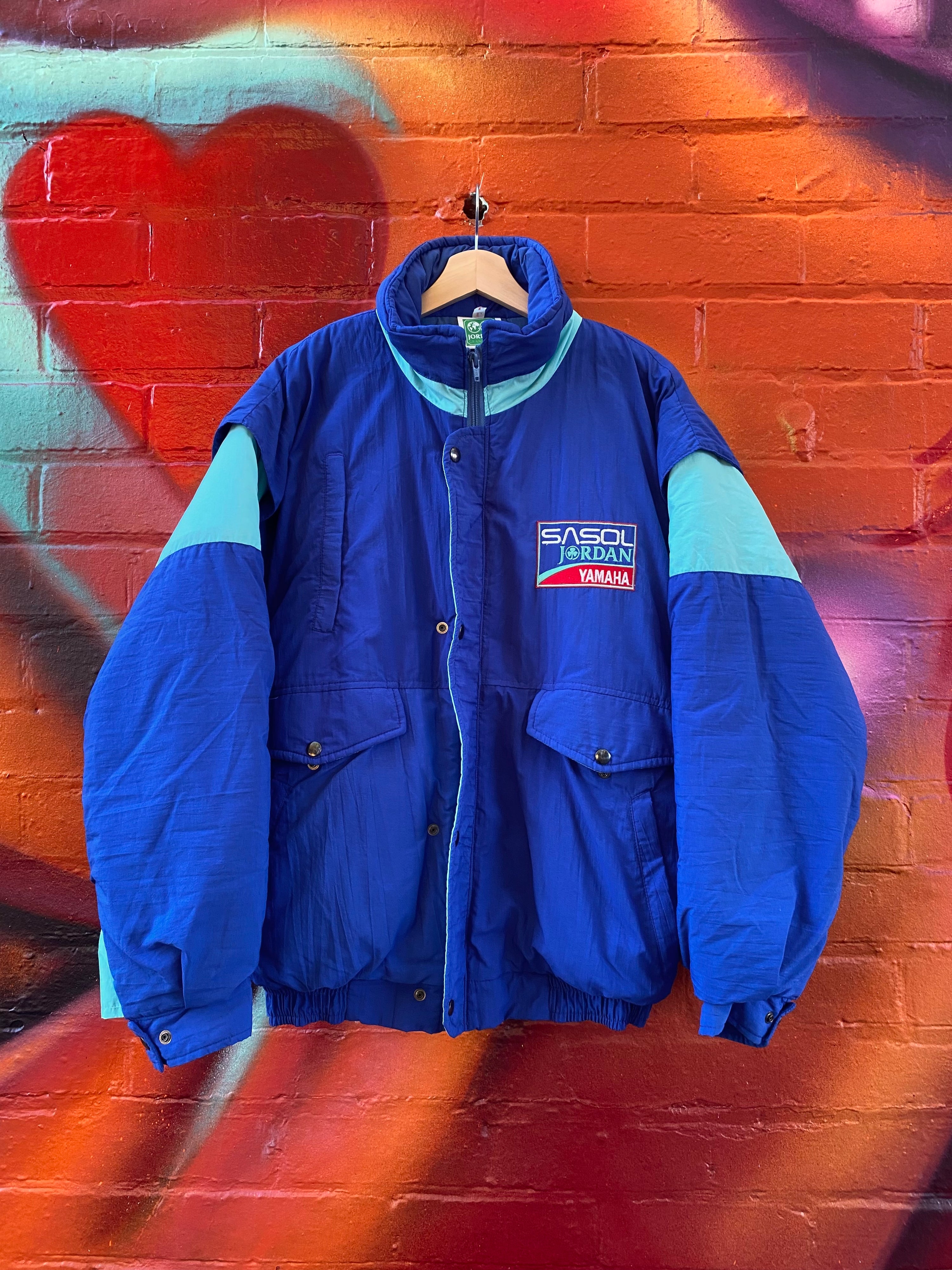 [L] Vintage Jordan x Sasol x Yamaha blue Grand prix Jacket