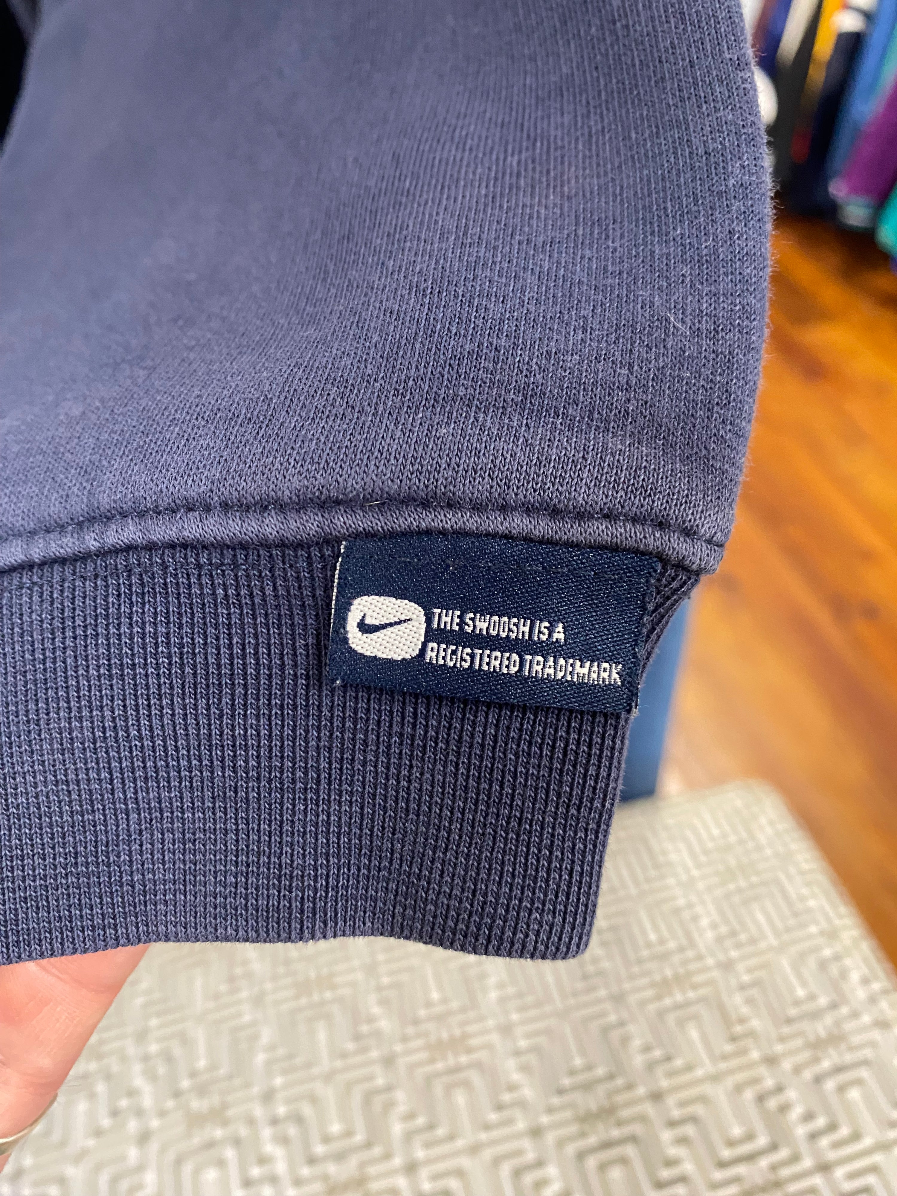 [L] Nike Embroidered Tick Dark Blue Jumper