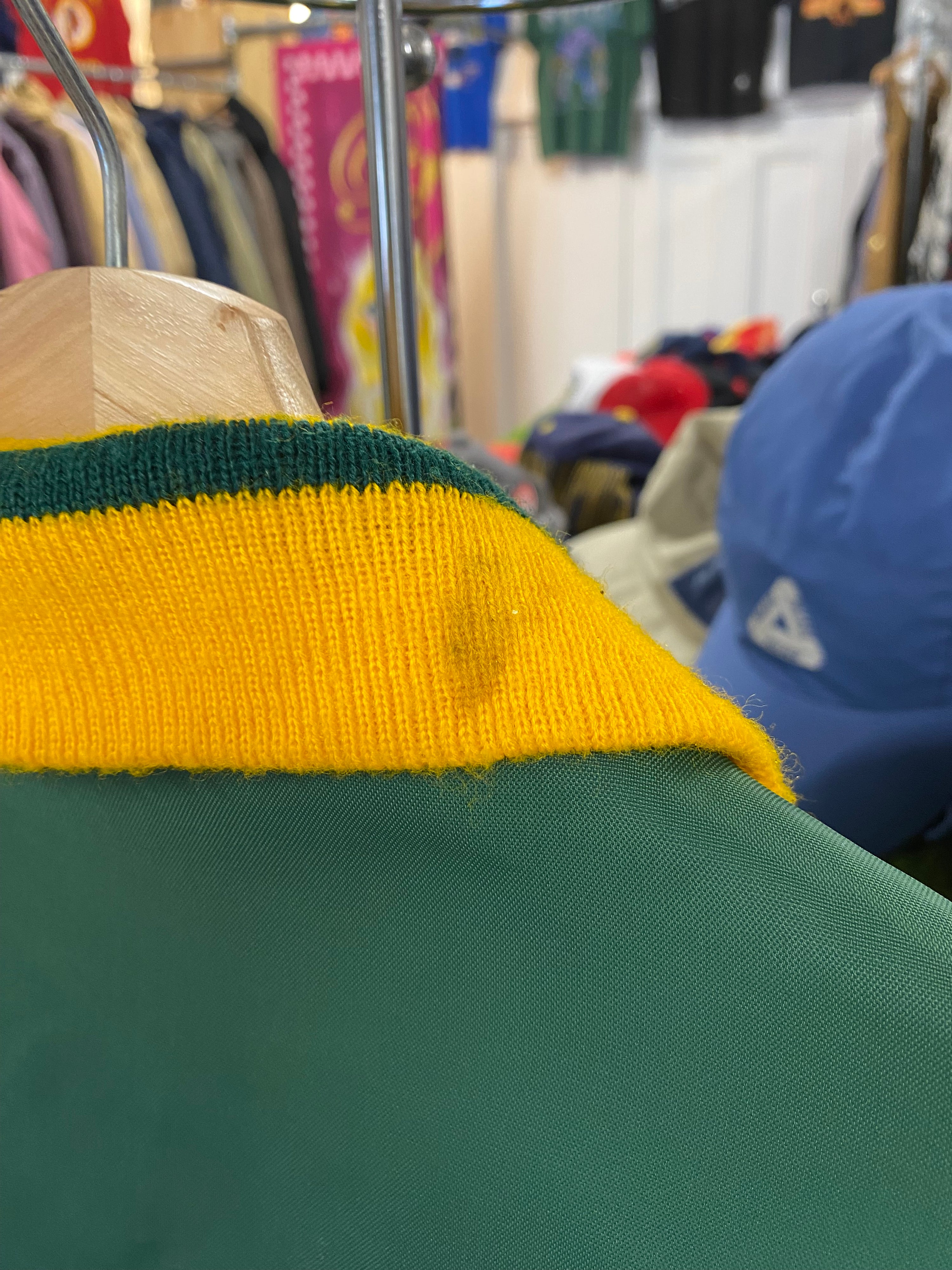 S/M - 1980s Green/Yellow Canadian Football League Bomber Jacket