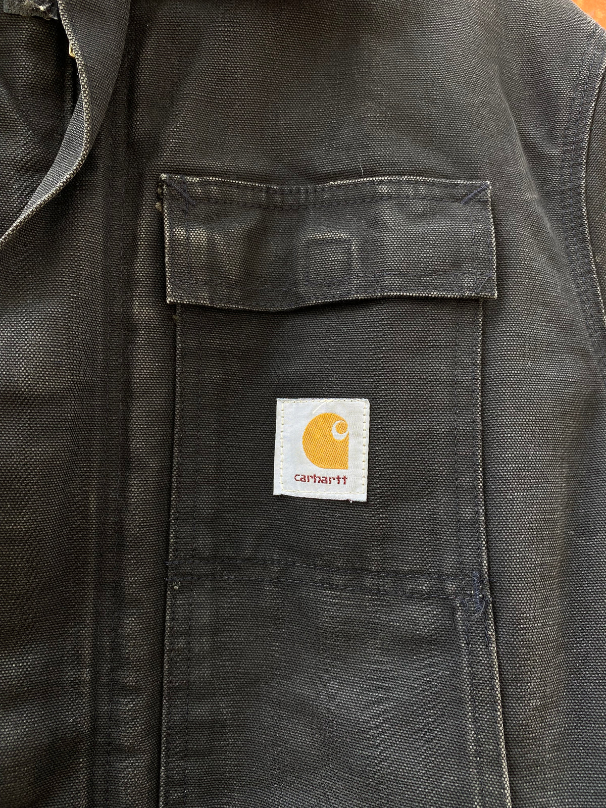 [L] Carhartt Black Chore Jacket Quilt Lined 28571