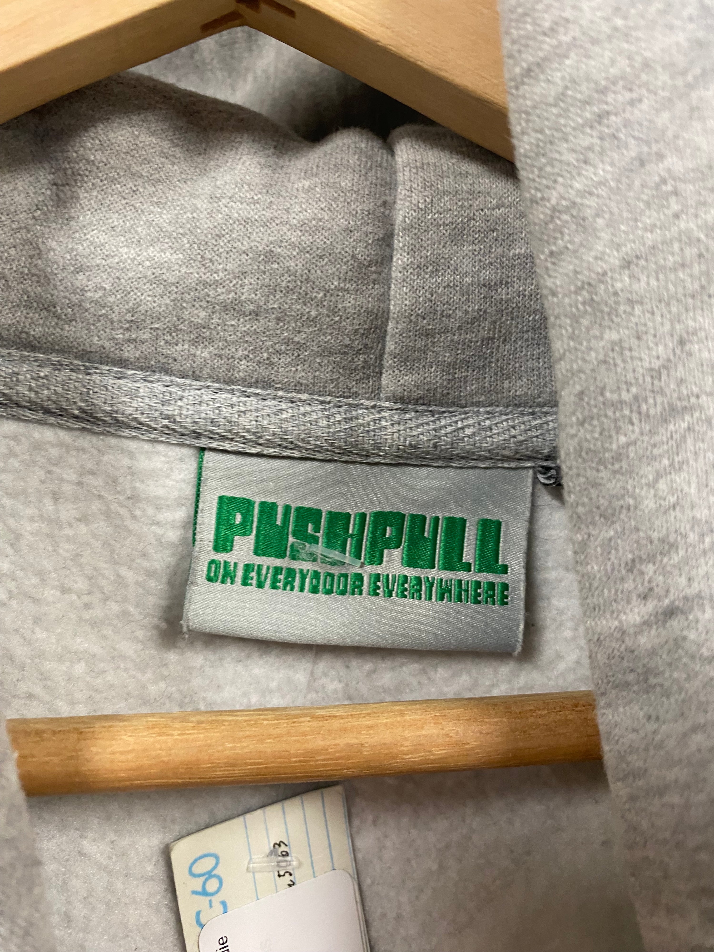 [L] PUSH PULL Garage Made Grey Hoodie