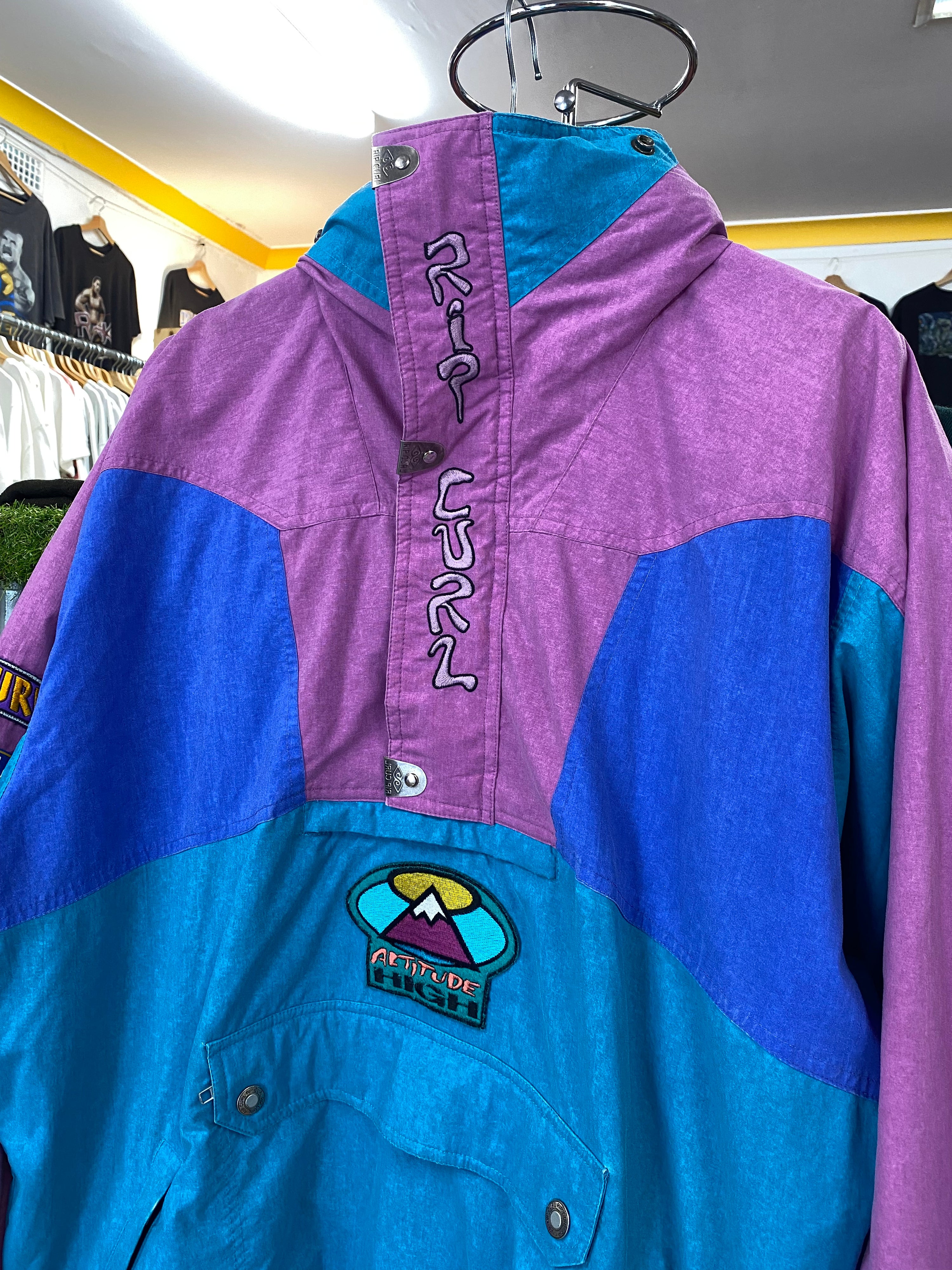 [L] Vintage Rip Curl Altitude High Pink/Green Anorak