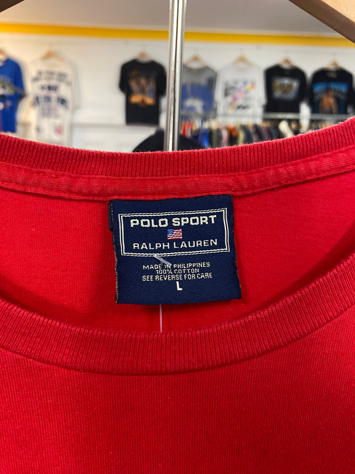 [L] Polo Sport Red Cotton Tshirt