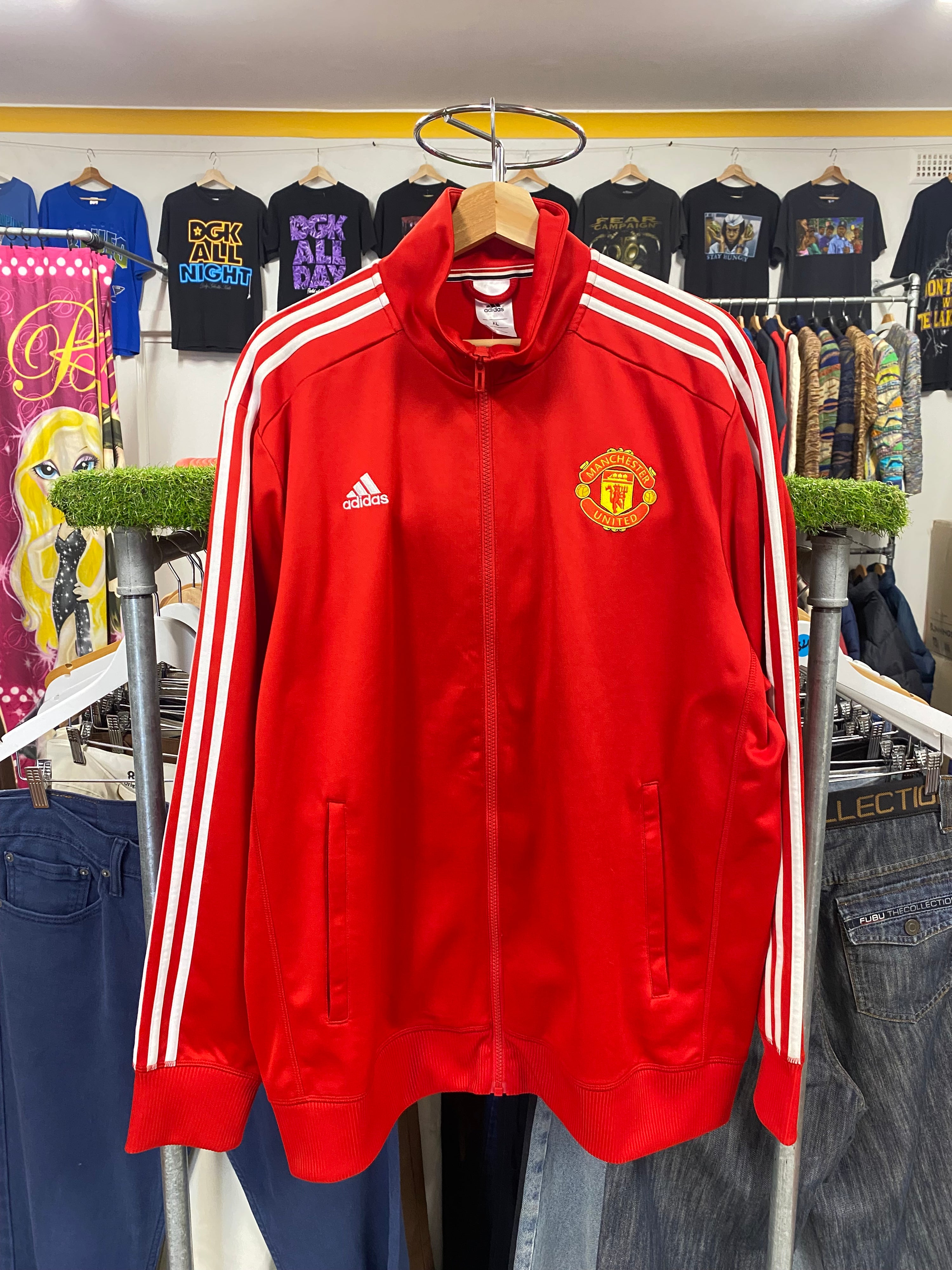 [M] 2015 Adidas x Manchester United Red Zip Up Jumper
