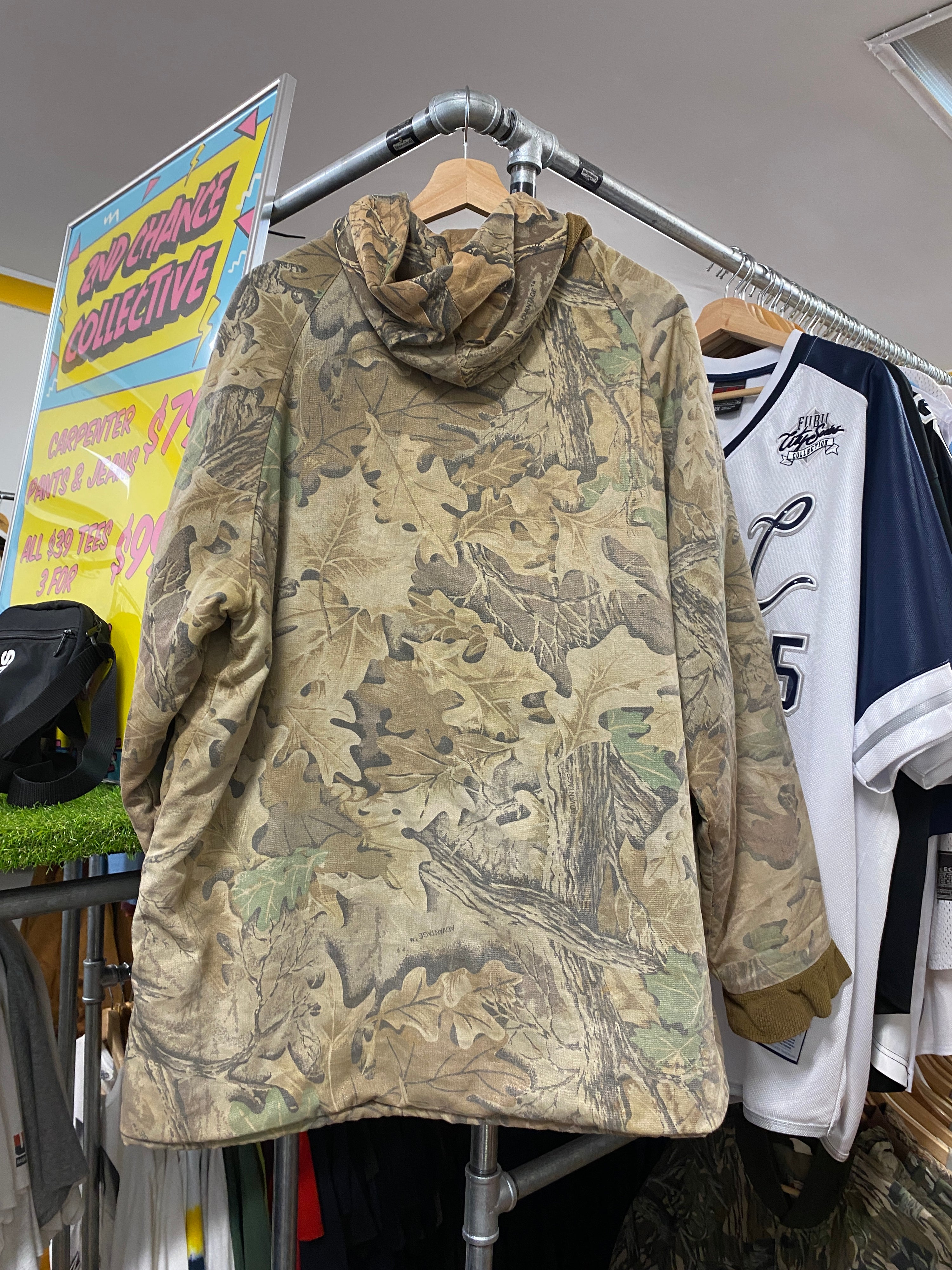XL -Vintage Redhead Cargo Pocket Hooded Camo Jacket