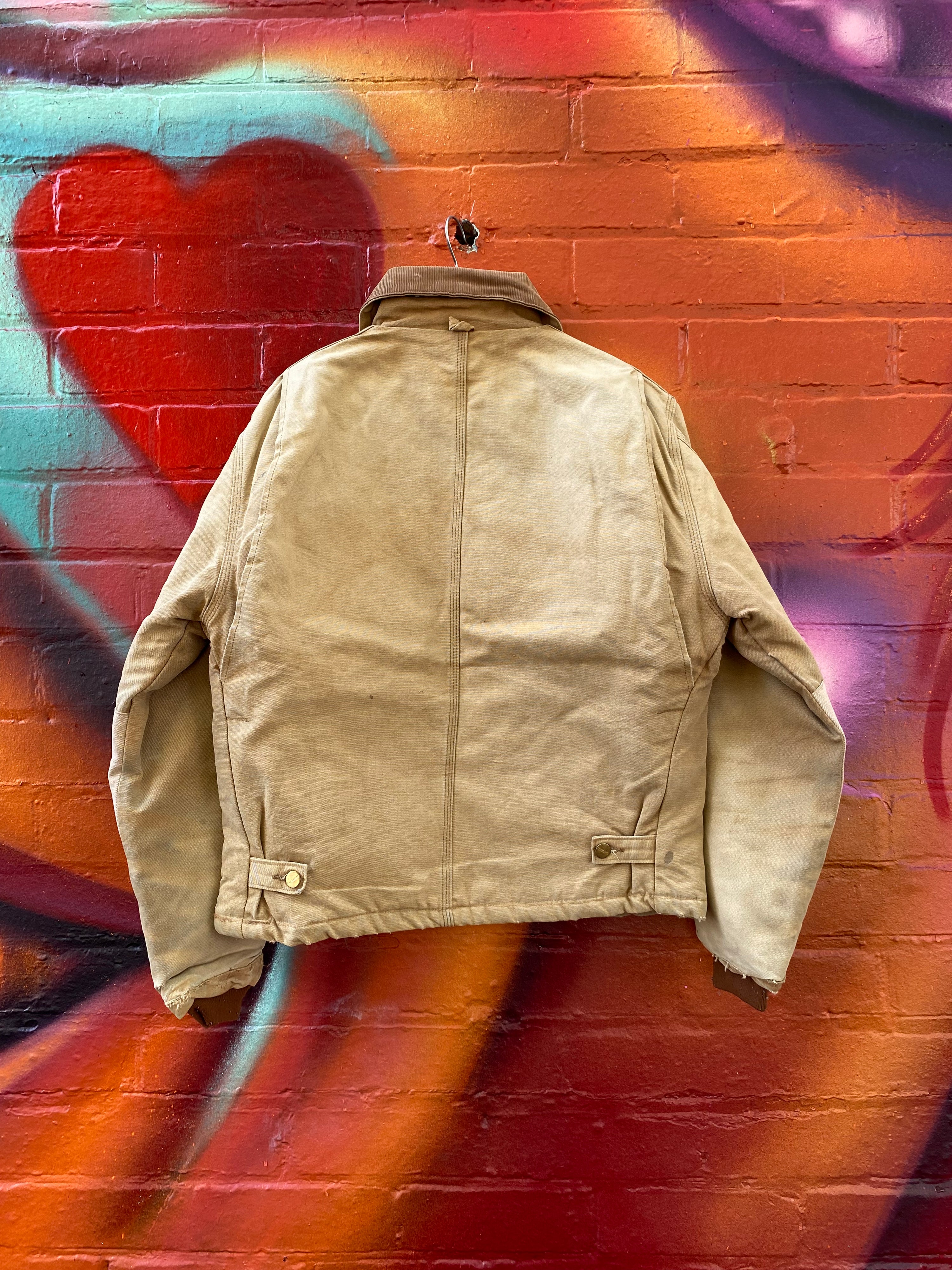 [M] Carhartt Tan with Arm Patches Chore Jacket