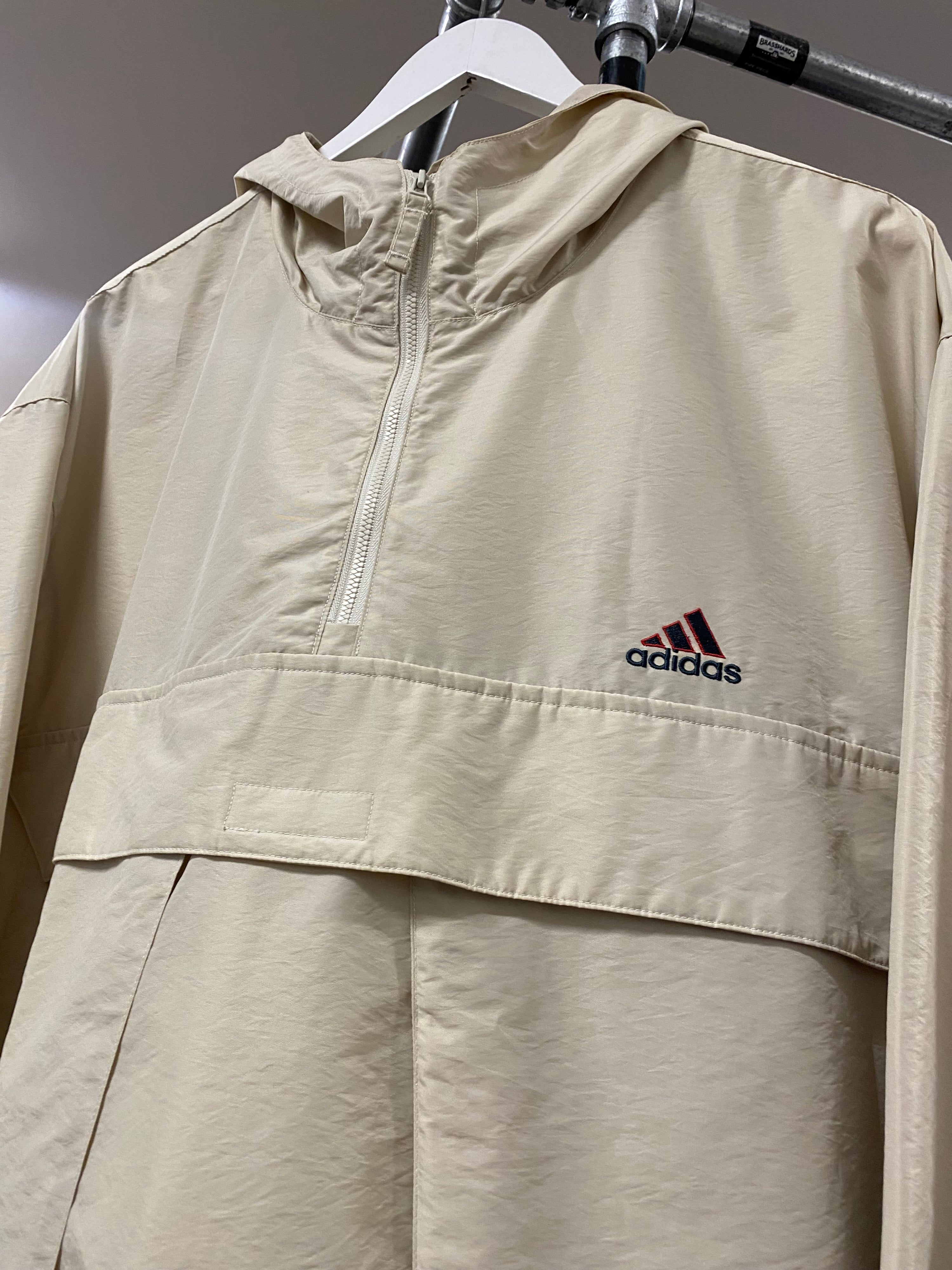 XL - 2000s Adidas 1/4 Zip 4 Pocket Cream Anorak