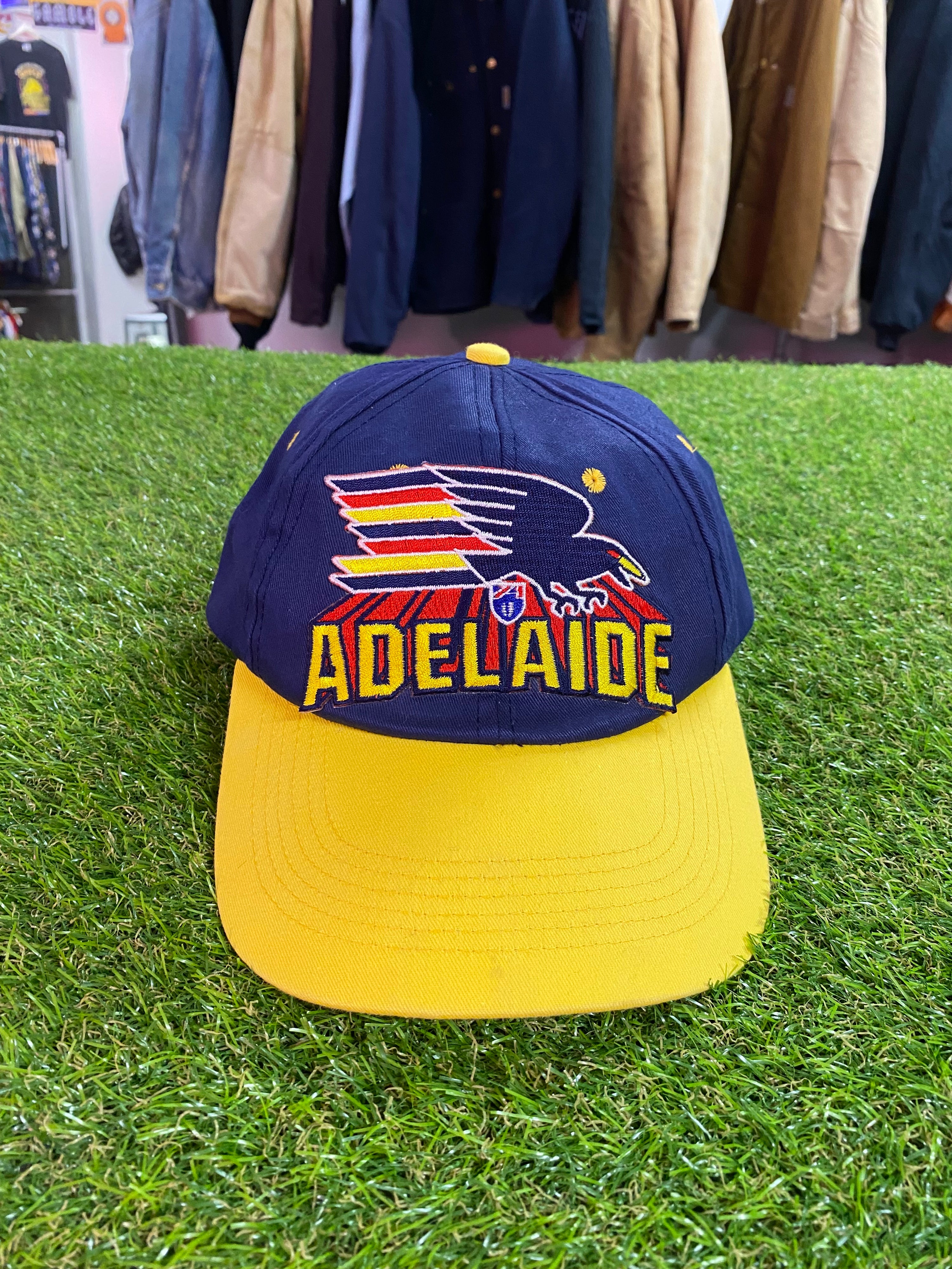 Vintage Adelaide Crows Cap Yellow Brim w/ 'ADELAIDE' Patch