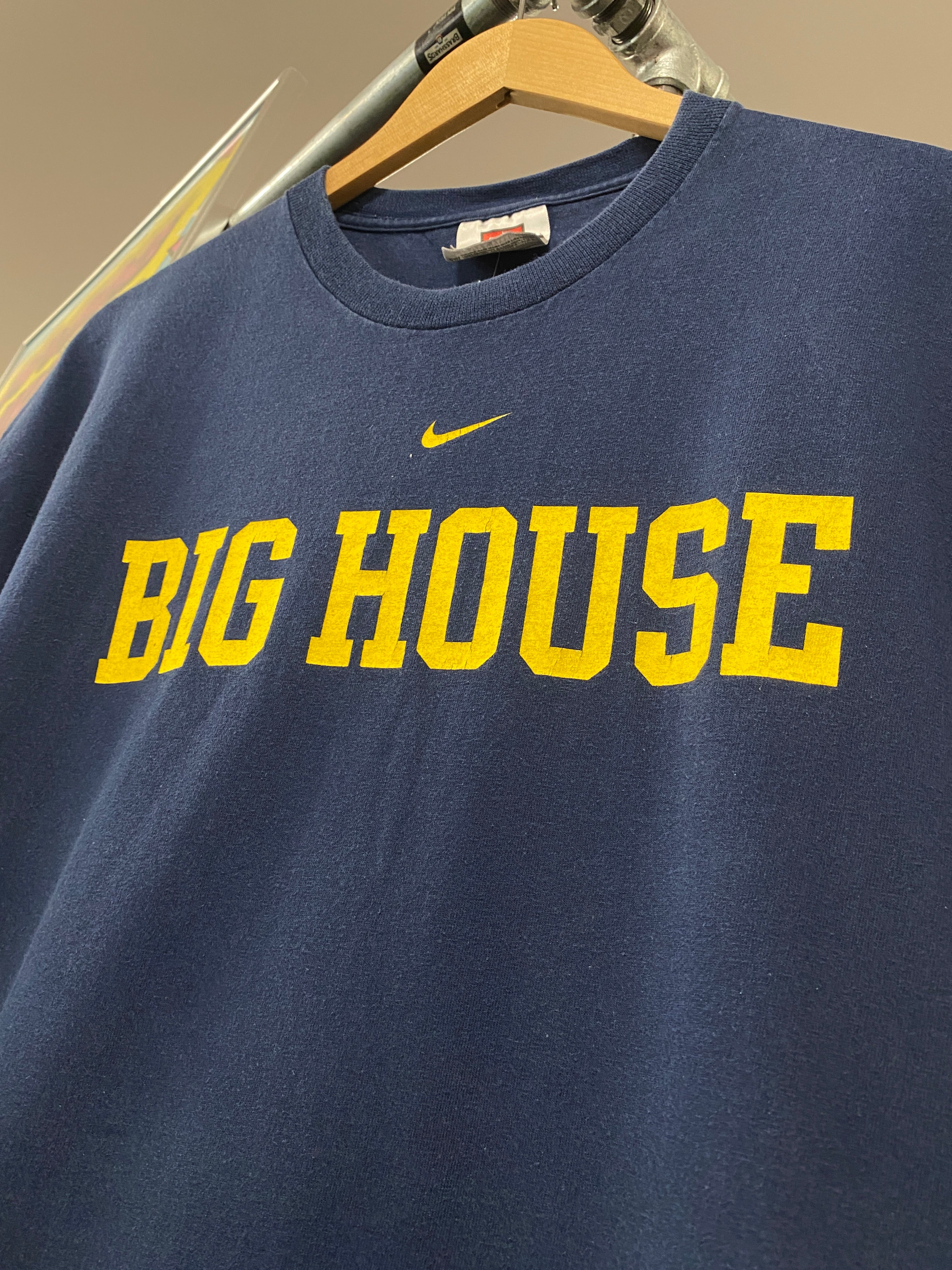 XL - 2000s Nike Team : Michigan Big House Dark Blue Tee