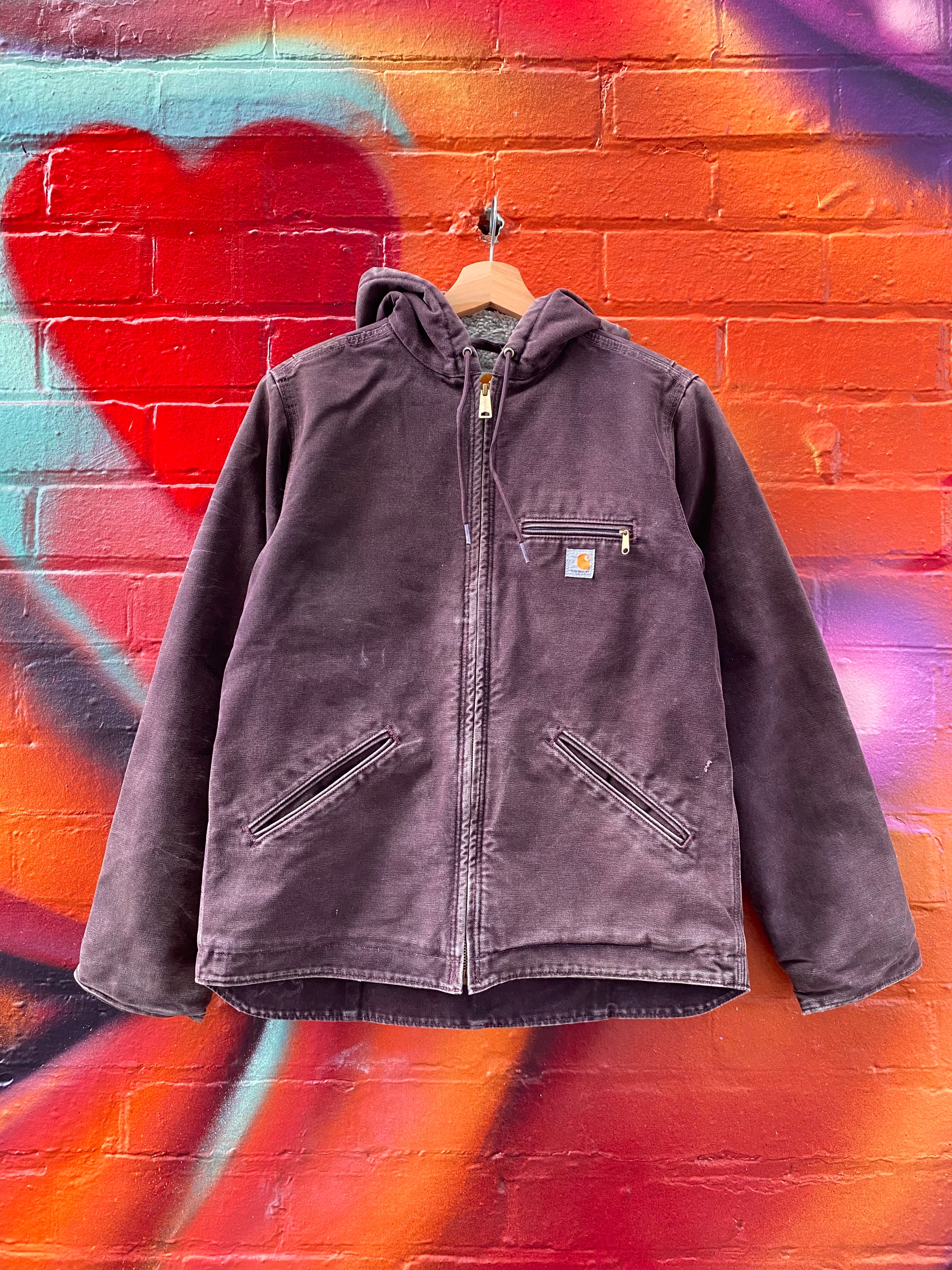 [S] Carhartt Faded Plum Active Jacket Fleece Lining