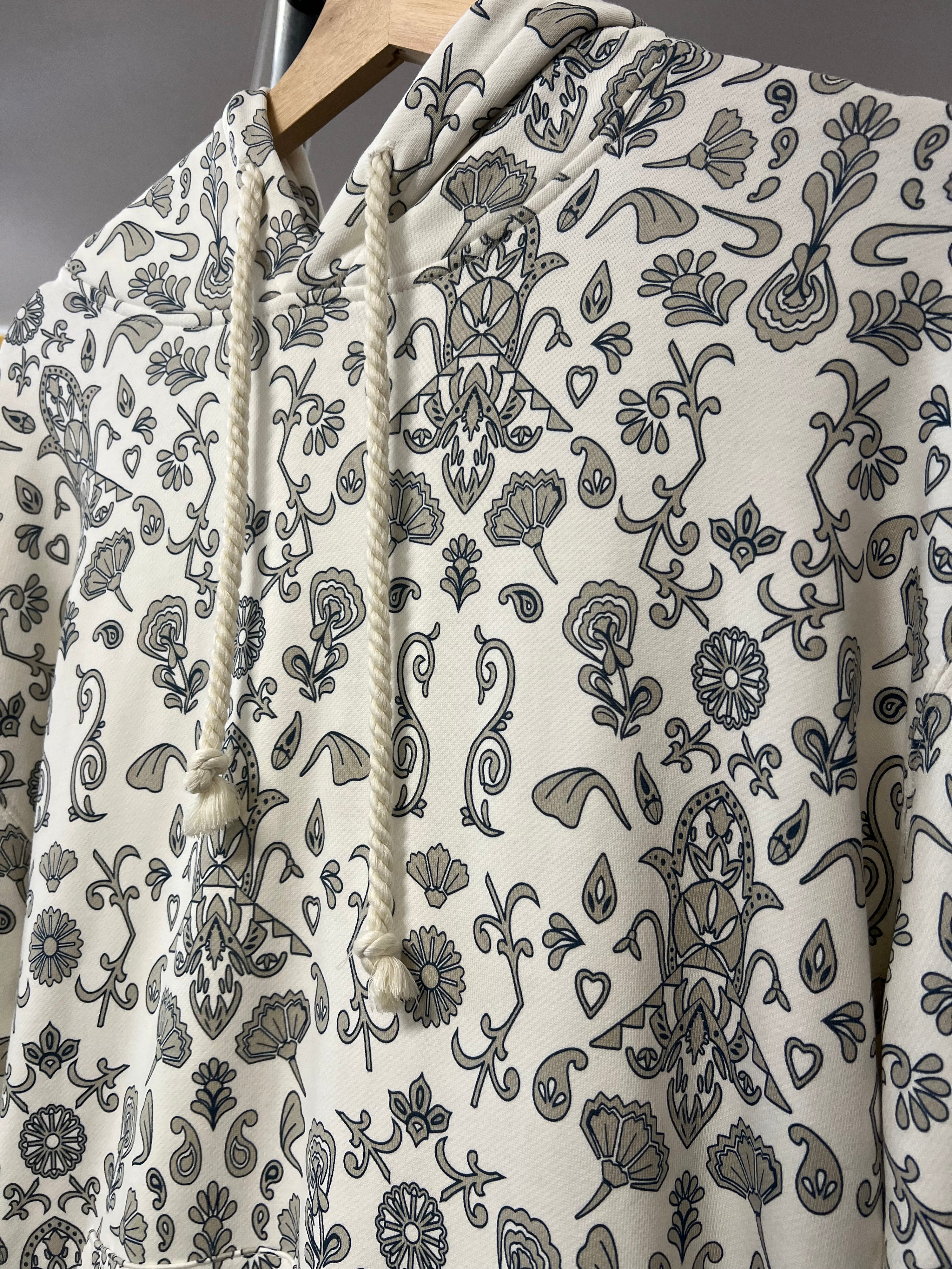 L - Dickies Paisley Hoodie White - Deadstock