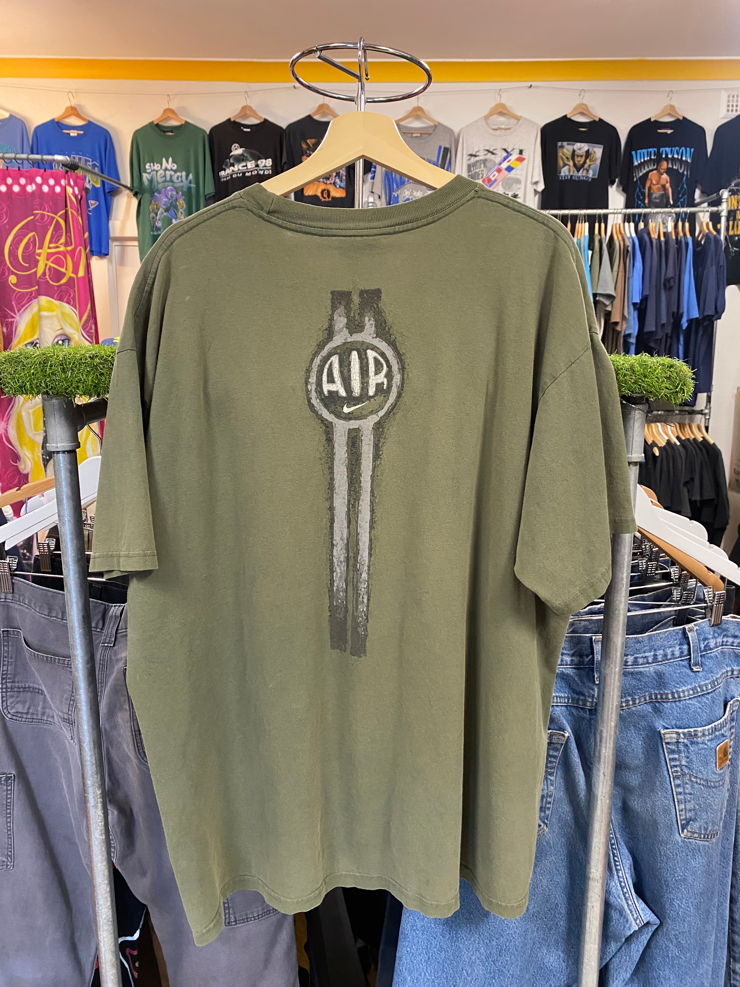 [XL] 2000s Nike Air Double Sided Green Tshirt