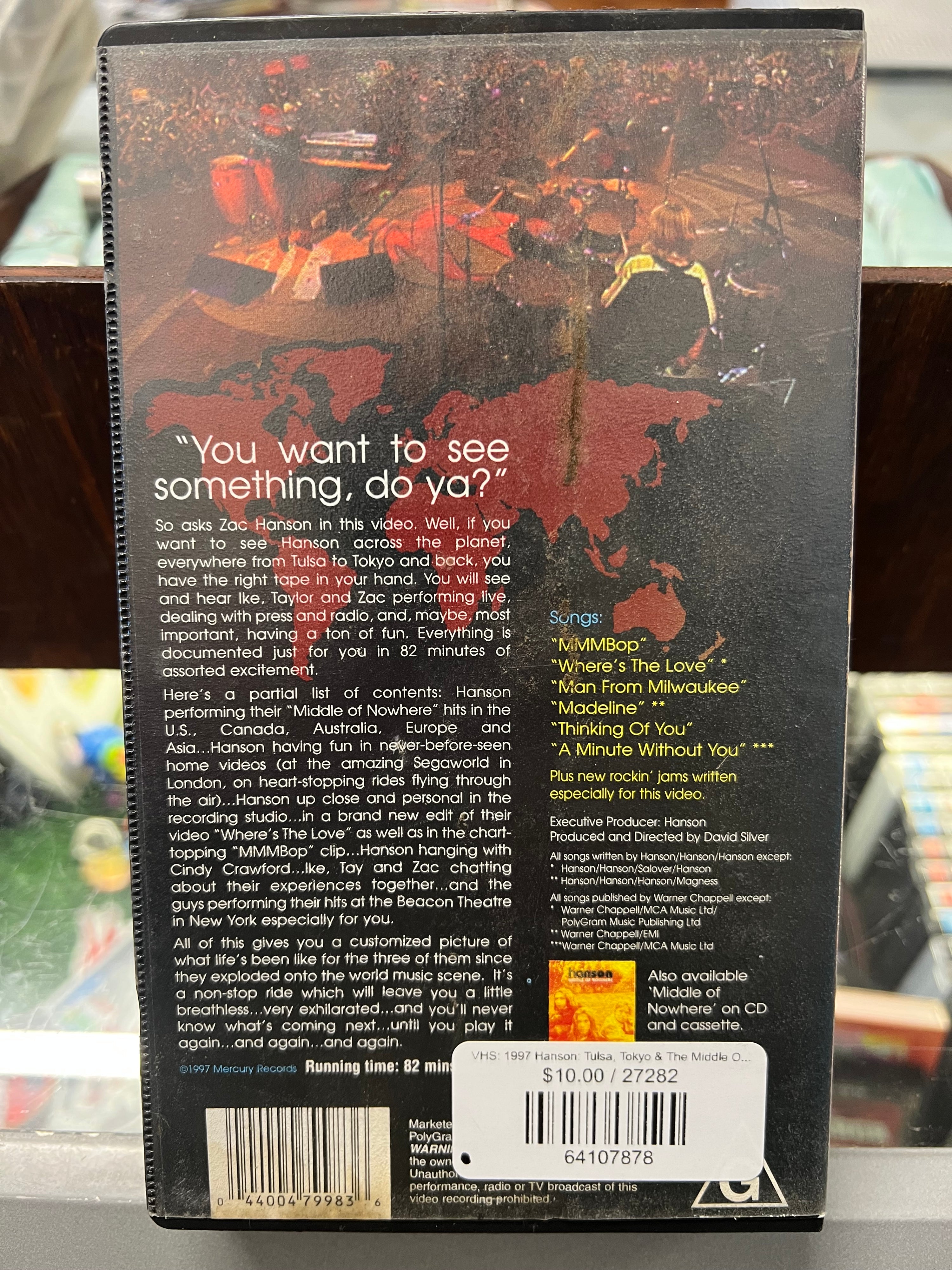 VHS: 1997 Hanson: Tulsa, Tokyo & The Middle Of Nowhere